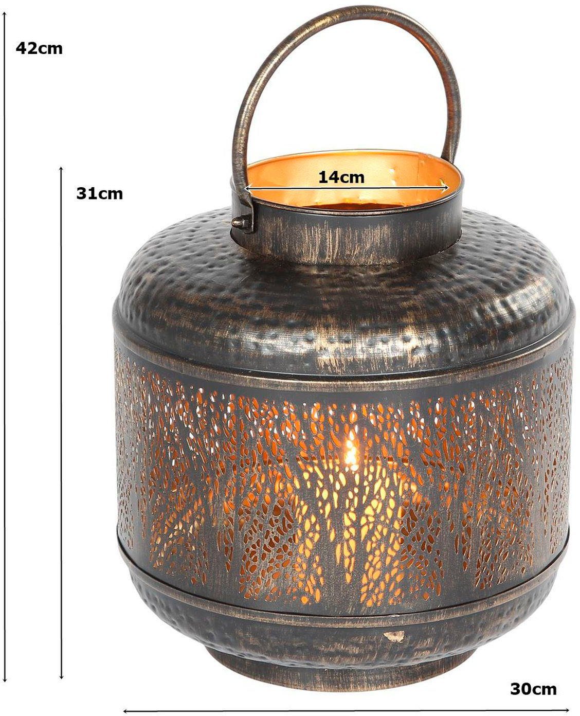 Ambiente Haus Lantaarn met kaars Lantaarn bosontwerp met handvat - (H) 42 cm (1 stuk)