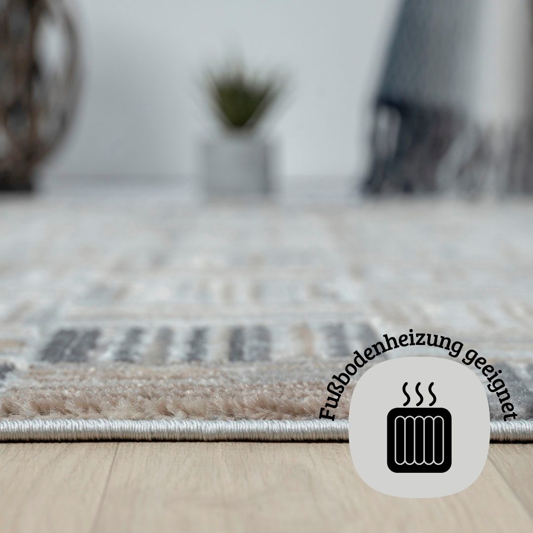 my home Vloerkleed Yasmin voorraadopruiming Kortpolig, modern ontwerp, met rand, onderhoudsvriendelijk, woonkamer