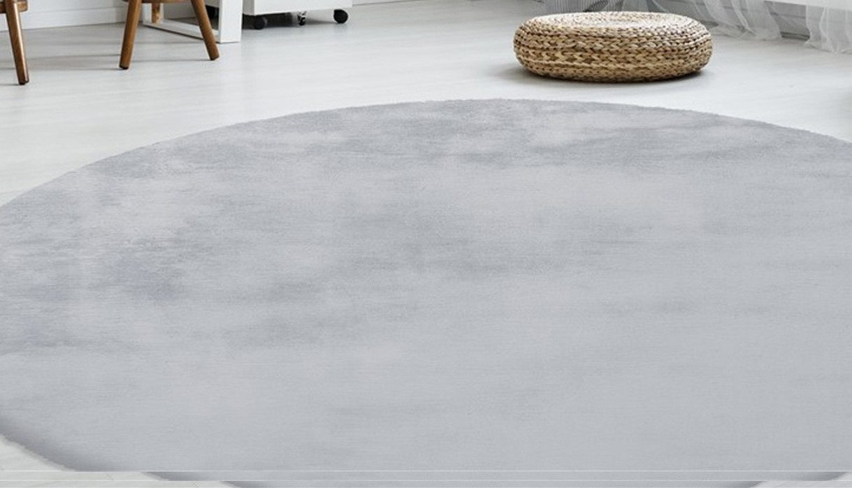 calo-deluxe Vachtvloerkleed Vogezen 212 Imitatiebont, woonkamer dieren vloerkleden maat 9 (Ø 160 cm) grijs