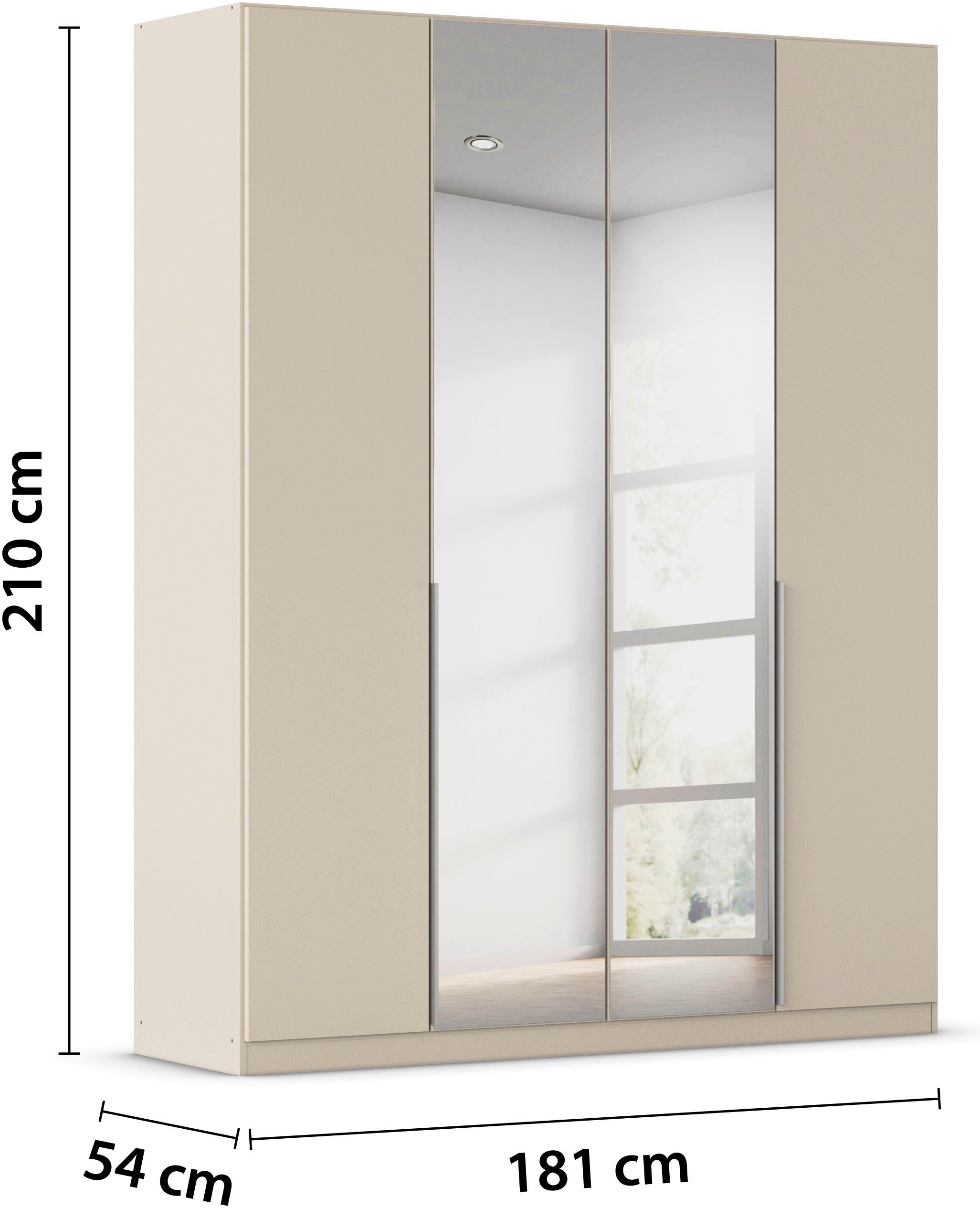 rauch Draaideurkast Kledingkast kast garderobe AGORDO met decor- of hoogglansfront doordachte binnenuitrusting, in 6 breedtes en 2 hoogtes made in germany