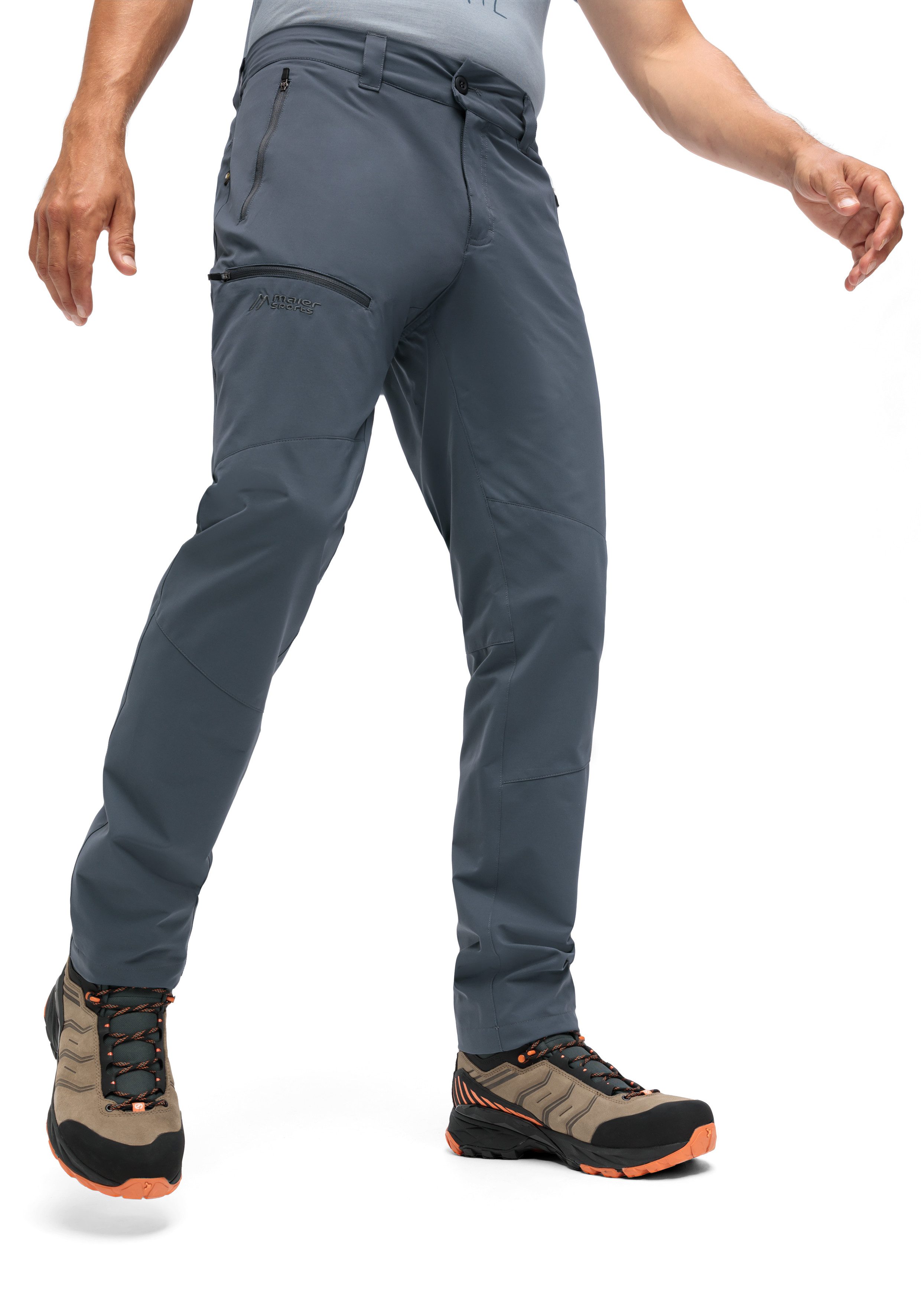 Maier Sports Outdoorbroek Nil Loop Heren wandelbroek, functionele broek met zakken + riem, regular fit
