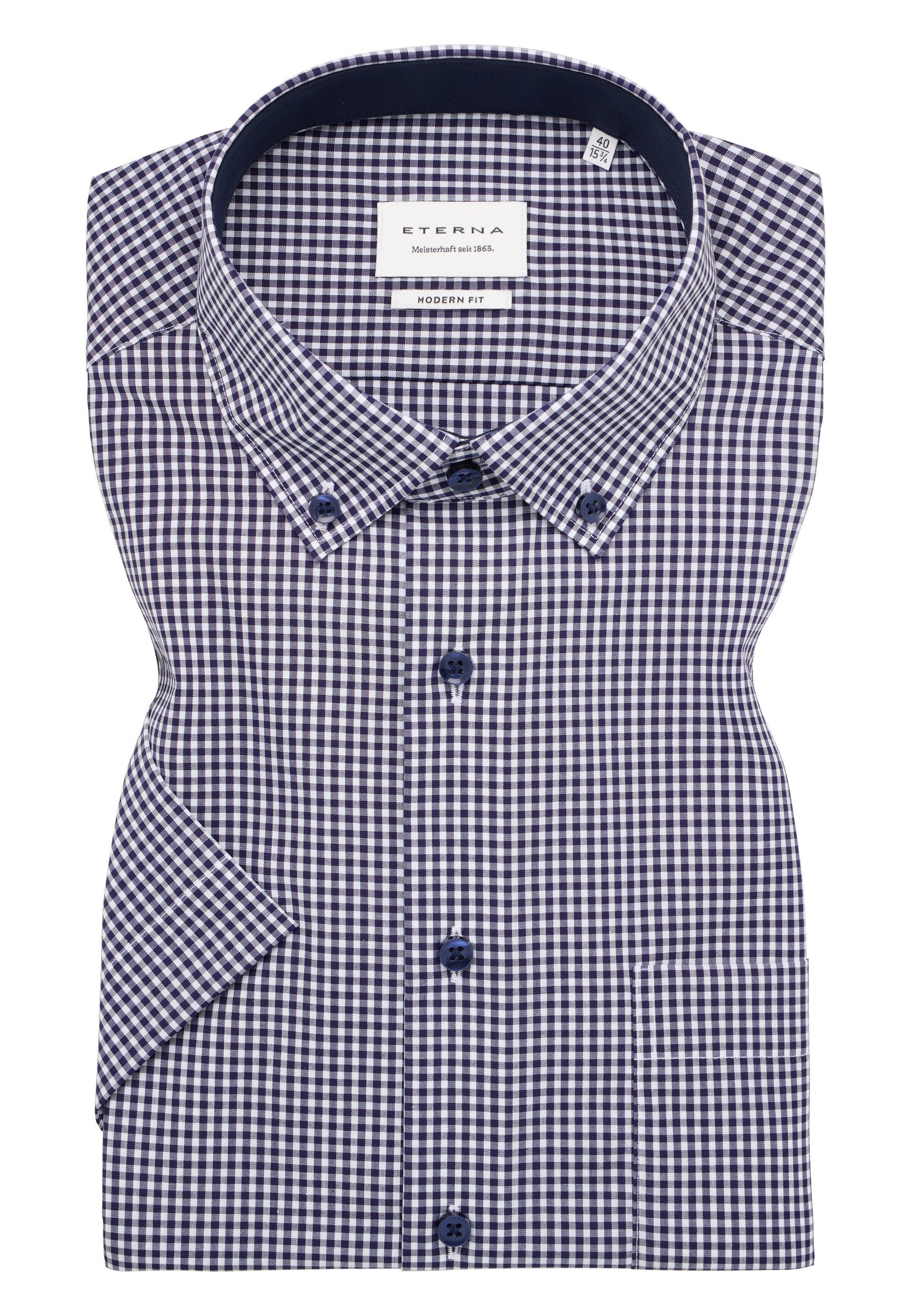 Eterna Overhemd met korte mouwen MODERN FIT NON IRON (strijkvrij)
