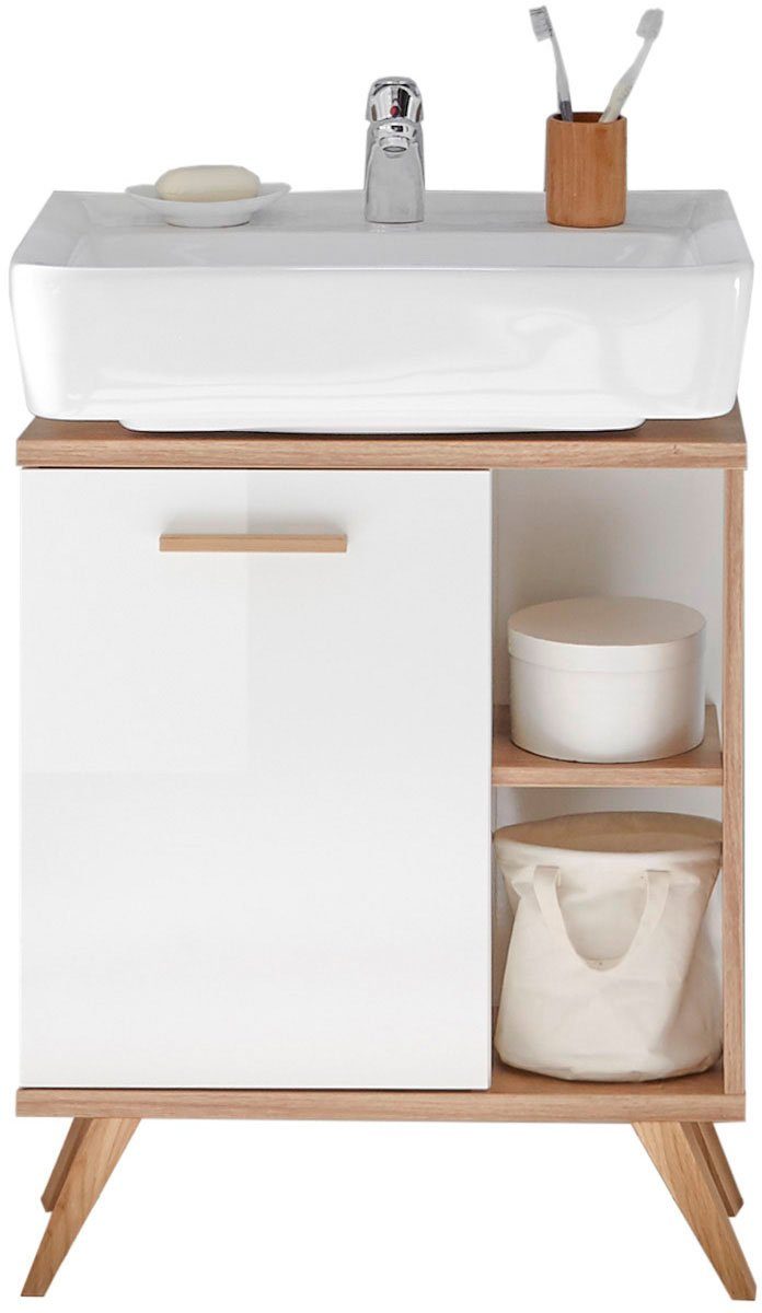 Saphir Badkamerserie Quickset 2-delig, wastafelonderkast met led-spiegelkast Wasplaats incl. deurdemper, 3 deuren, 2 legplanken, zijplanken (2-delig)