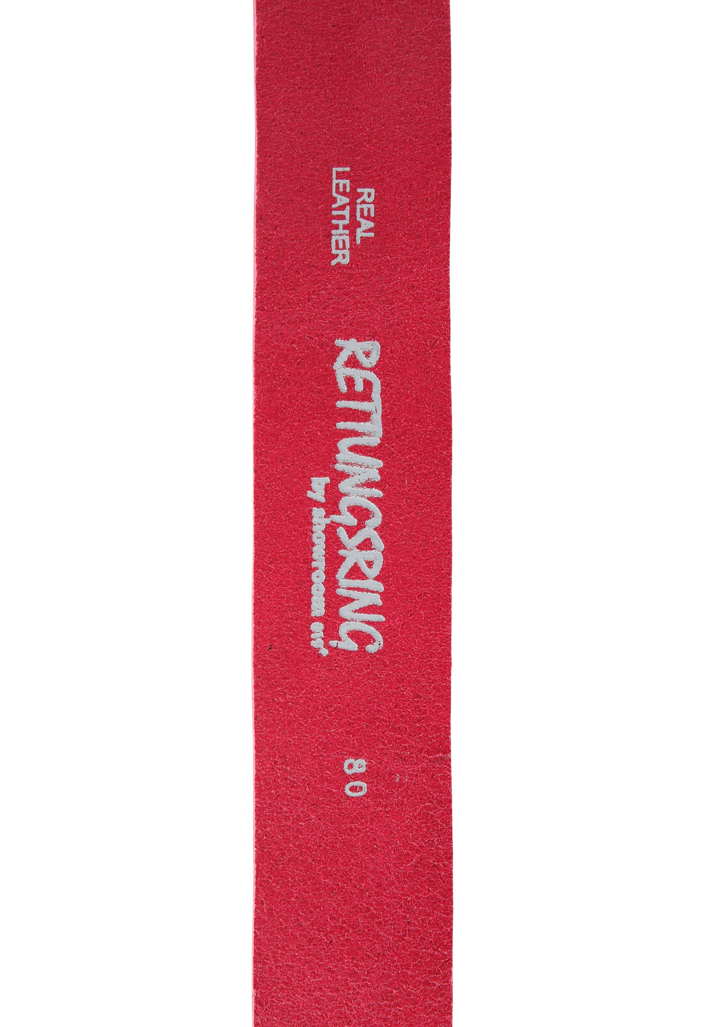 RETTUNGSRING by showroom 019° Leren riem met verwisselbare sluiting "roos"