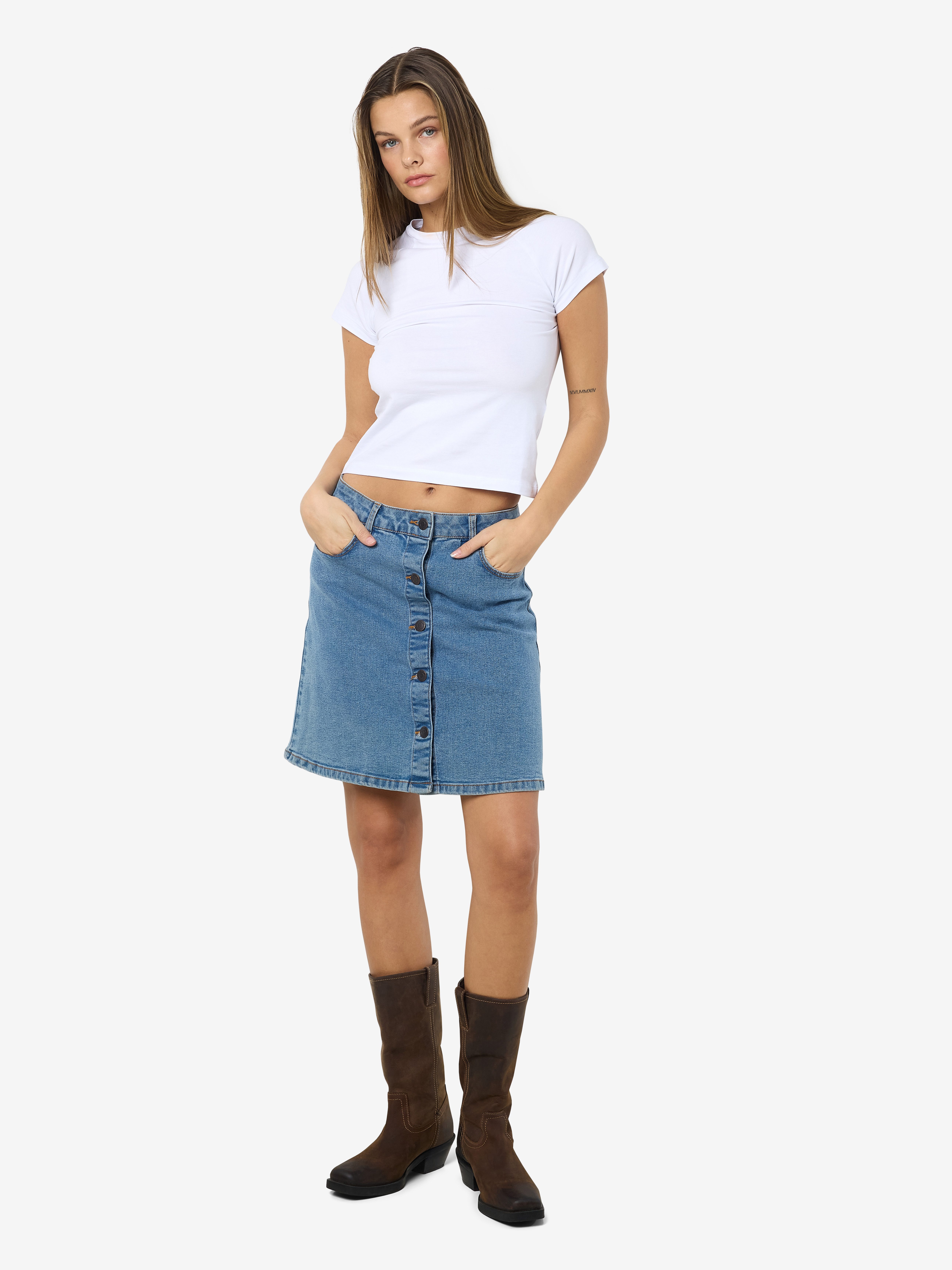 Noisy may Jeans rok NMRONNIE NW A SHAPE SKIRT VI375LB NOOS
