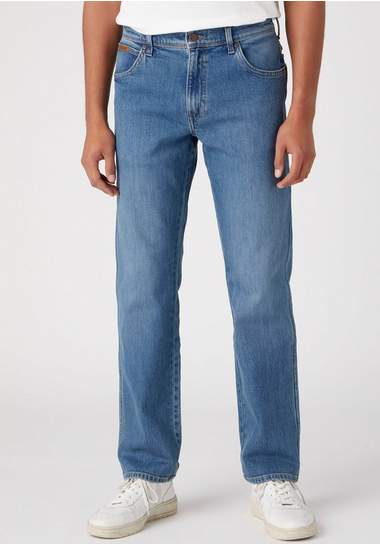 wrangler rechte jeans texas blauw