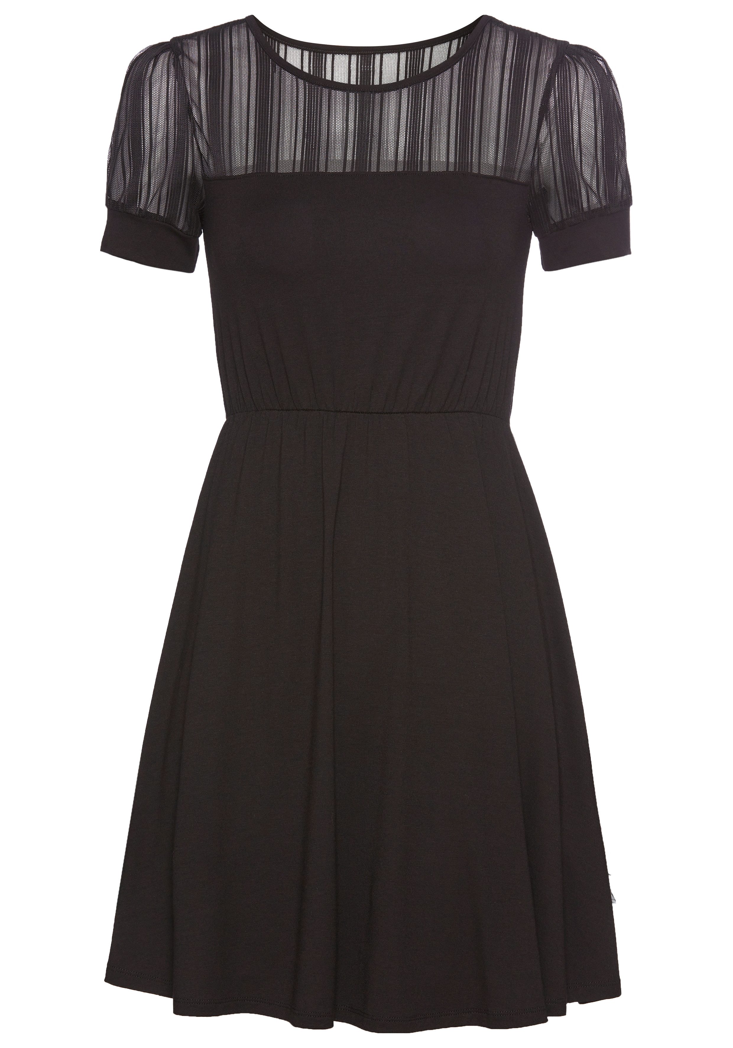 Laura Scott Zomerjurk met gestreept mesh-inzet & elastische tailleband - nieuwe collectie