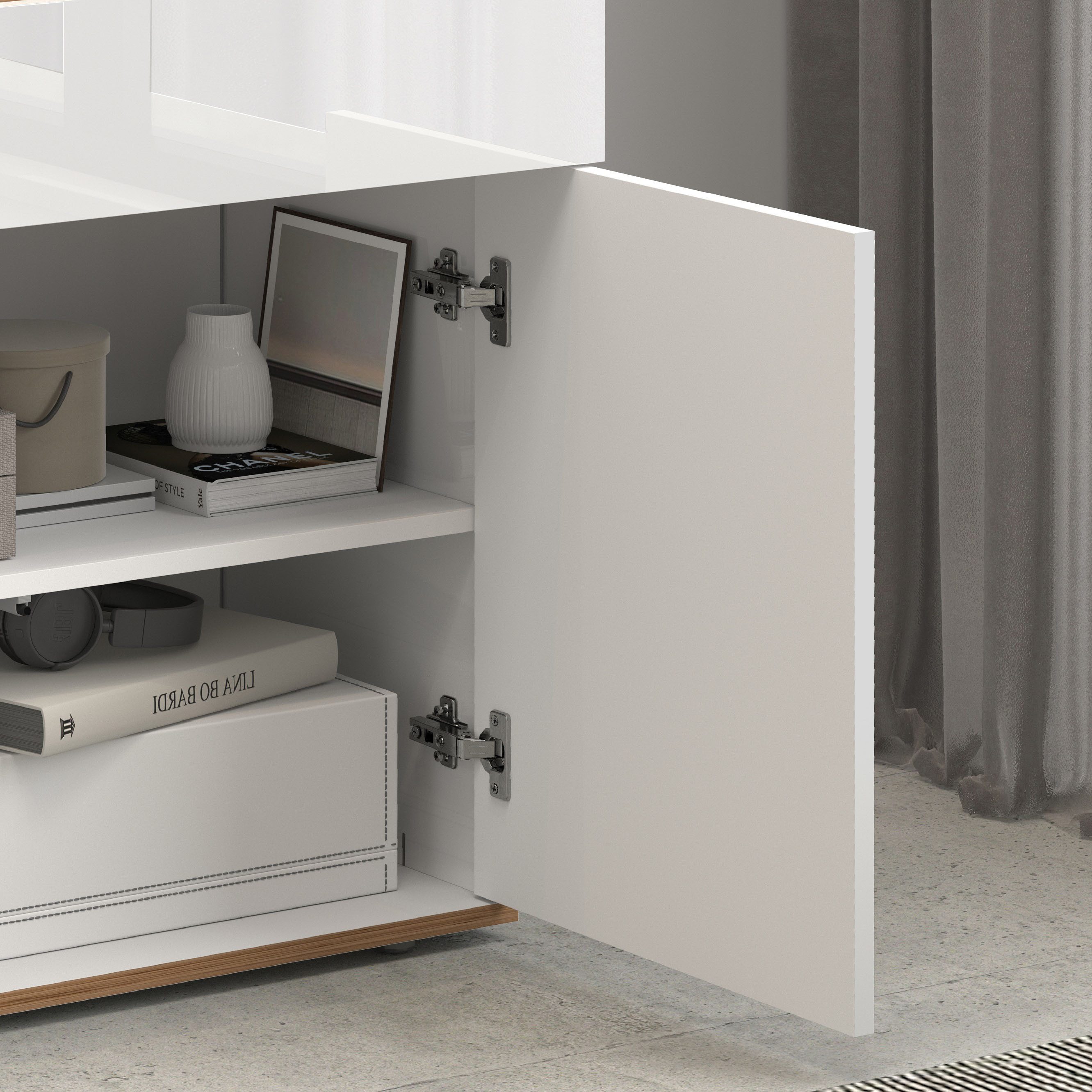 INOSIGN Dressoir Garda, Ladekast, Kast, Buffet 2 deuren, 1 lade, greeploos breedte 80,9 cm