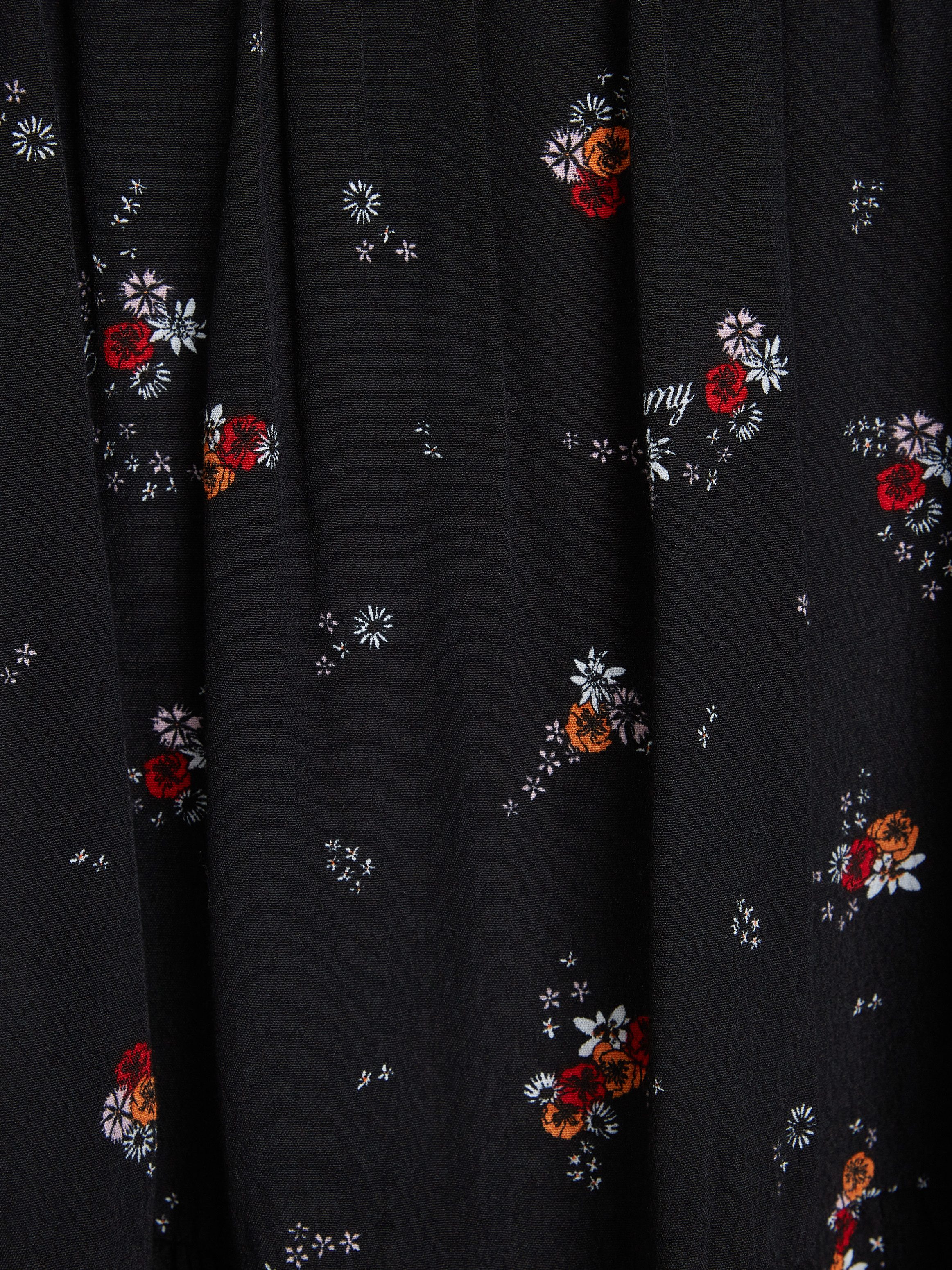 Tommy Jeans Curve Blousejurk TJW BLACK FLORAL TIERD DRESS EXT