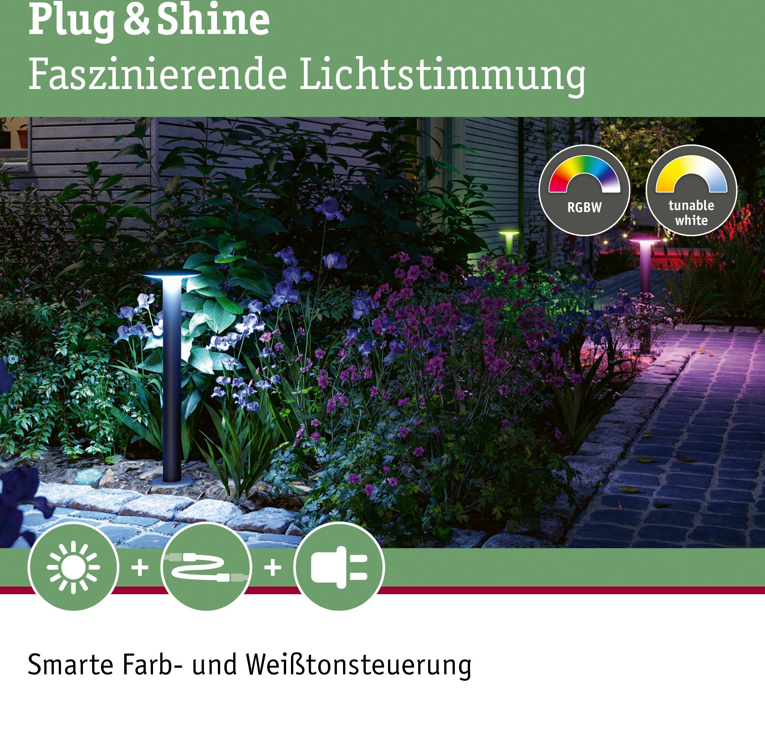 Paulmann Led-bolderlamp Buiten 230V Poller Plaat RGBW IP44 (1 stuk)