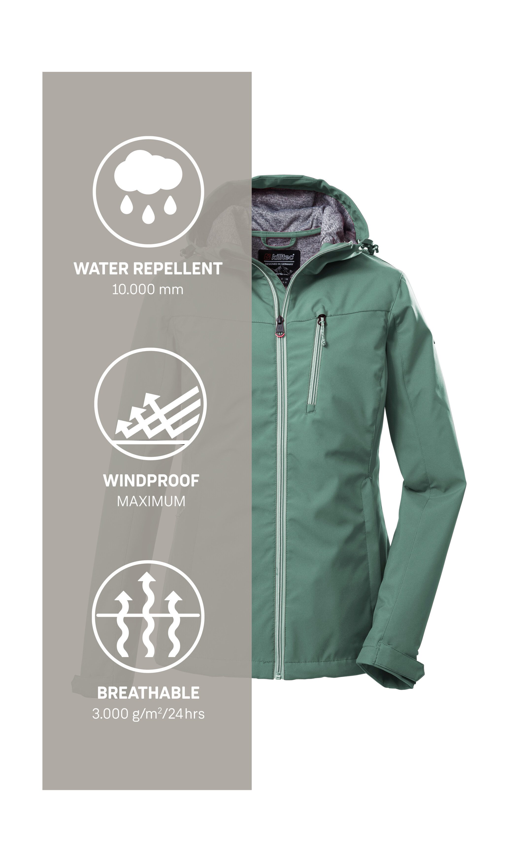 Killtec Softshell-jack KOS 89 WMN SFTSHLL JCKT Dames softshelljack: wind- en waterdicht, ademend