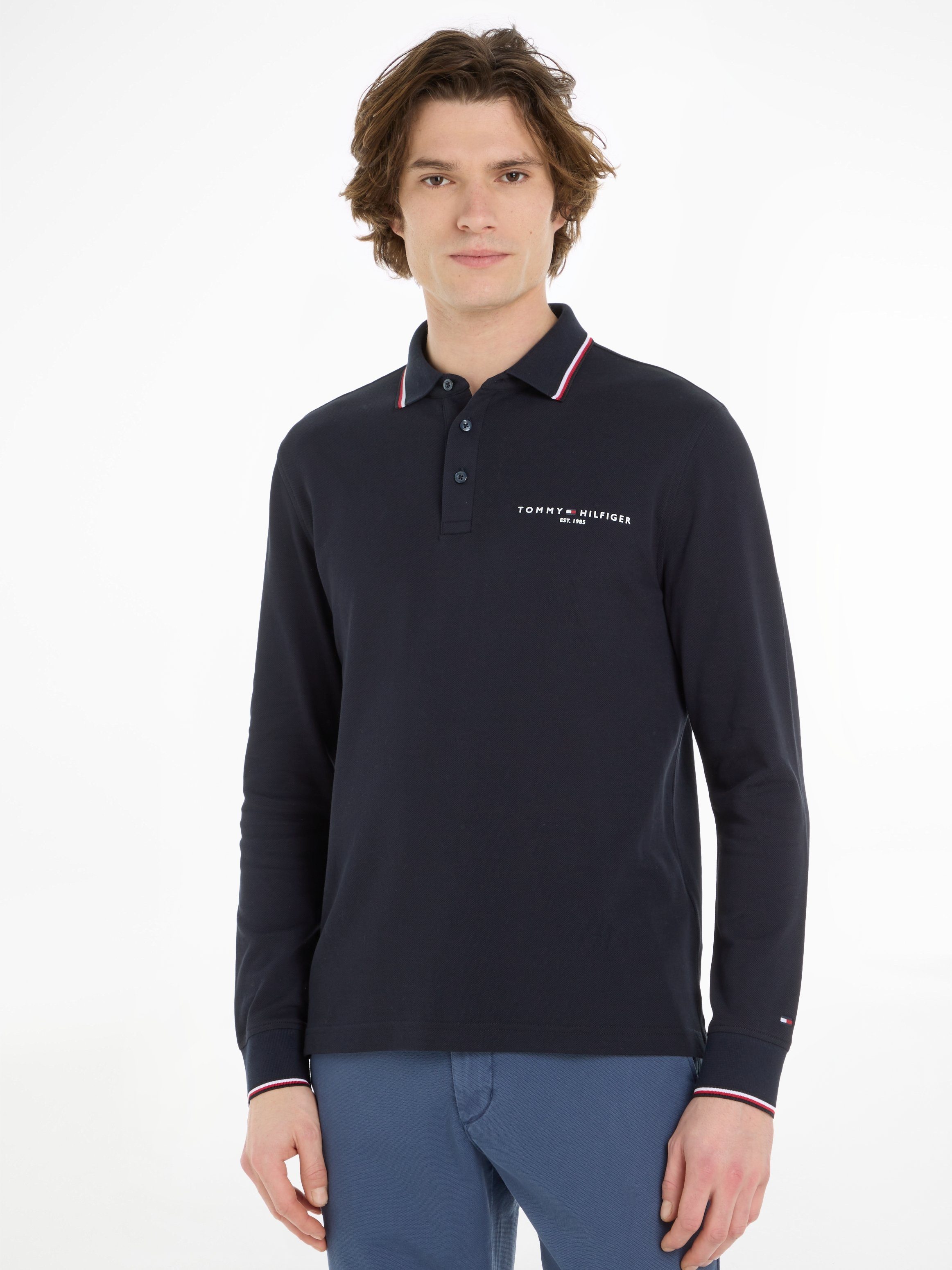 Tommy Hilfiger Poloshirt met lange mouwen TIPPED PLACE L S SLIM POLO