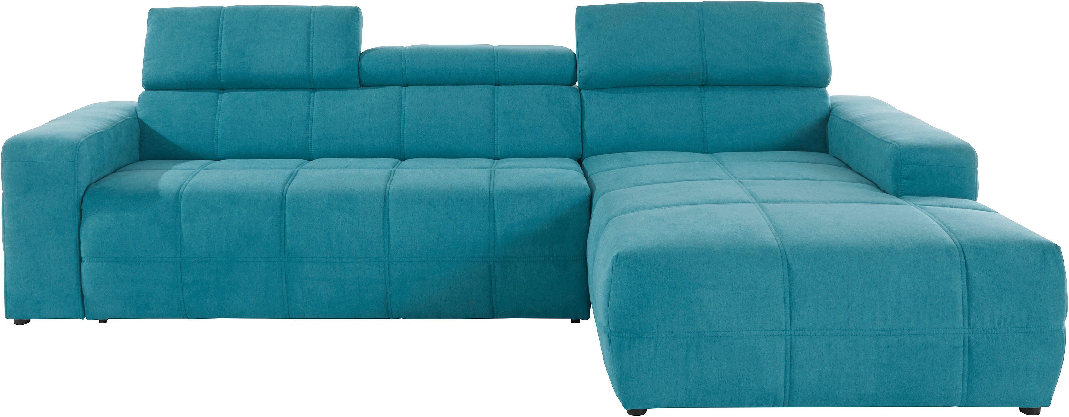 DOMO collection Hoekbank Brandon B/D/H: 289/177/80 cm, keuze met zitdiepteverstelling, L-vorm