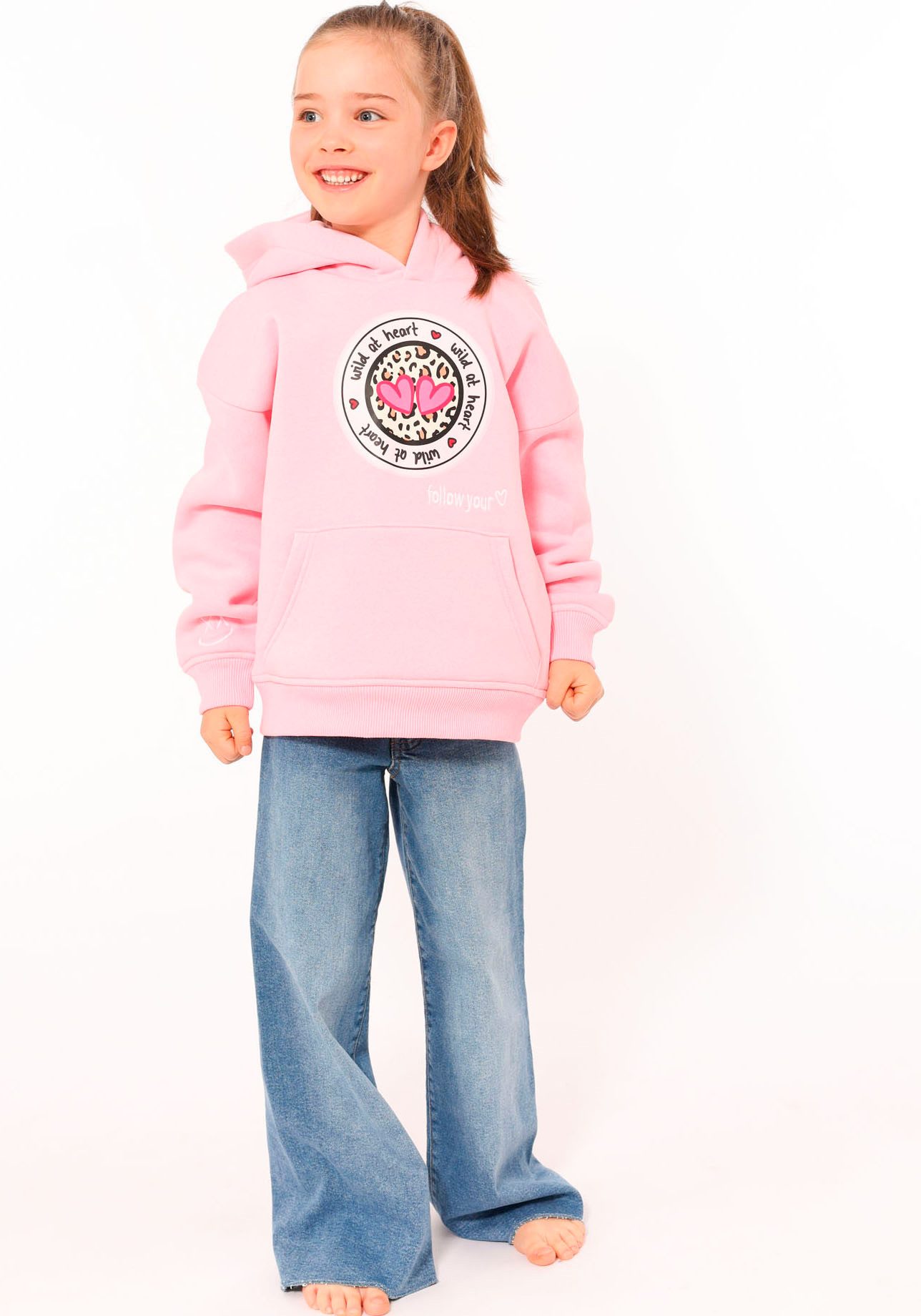 Zwillingsherz Hoodie Kelly-Kids met rond leeuwmotief voor meisjes