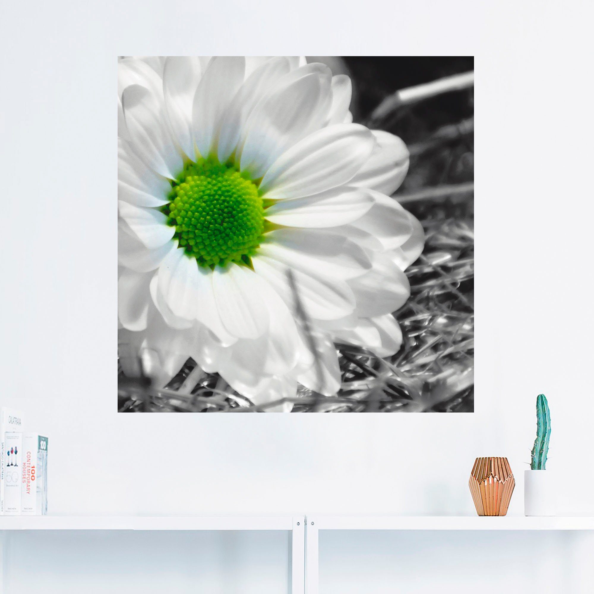 Artland Artprint Witte bloem als artprint op linnen, muursticker in verschillende maten