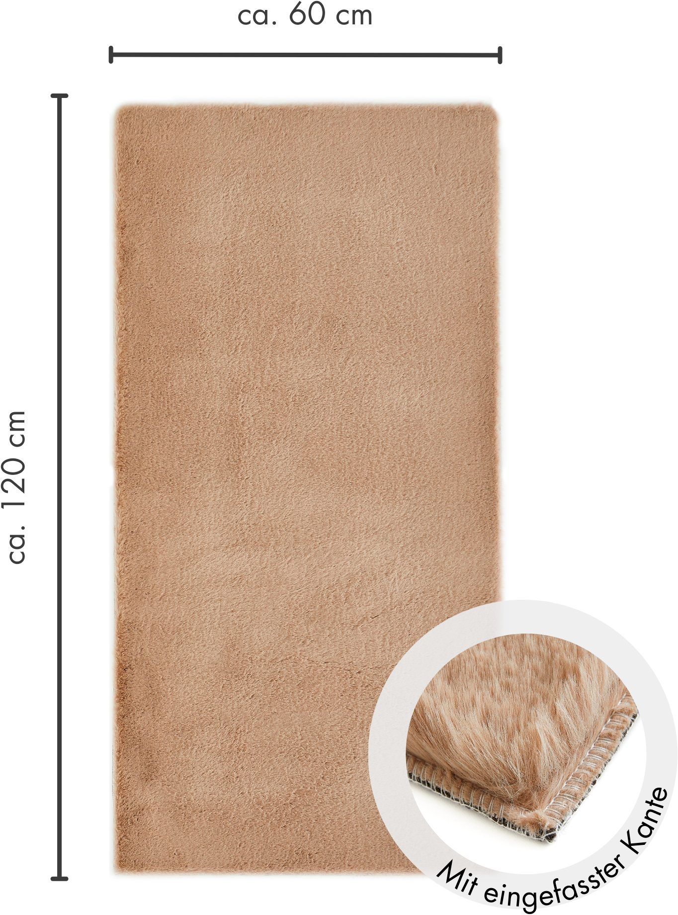 my home Hoogpolig vloerkleed Lugano Kunstbont, effen kleuren, zeer zacht en knuffelig