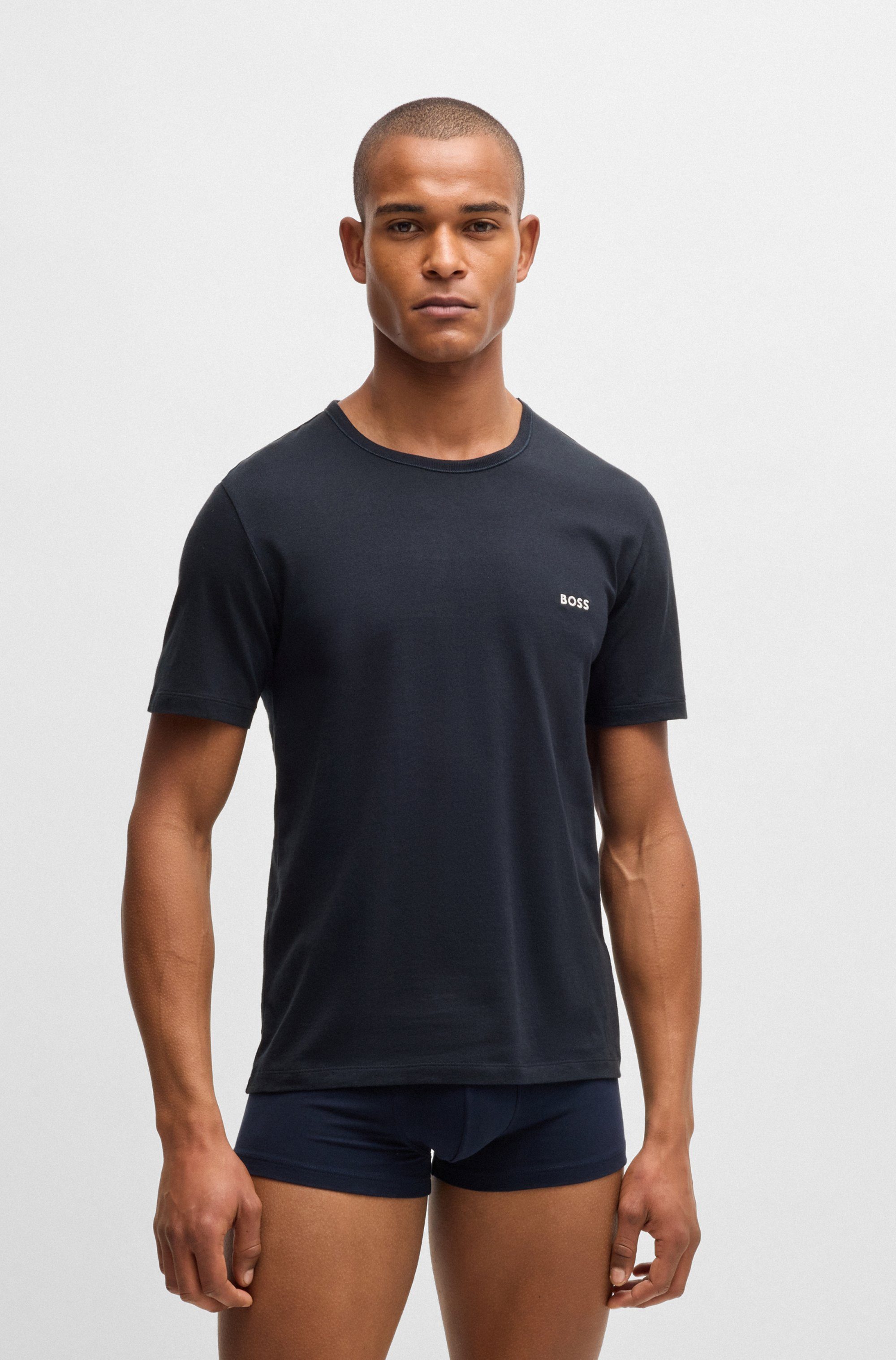 BOSS T-shirt TShirtRN 3P Classic met boss borduurwerk (set, 3-delig)
