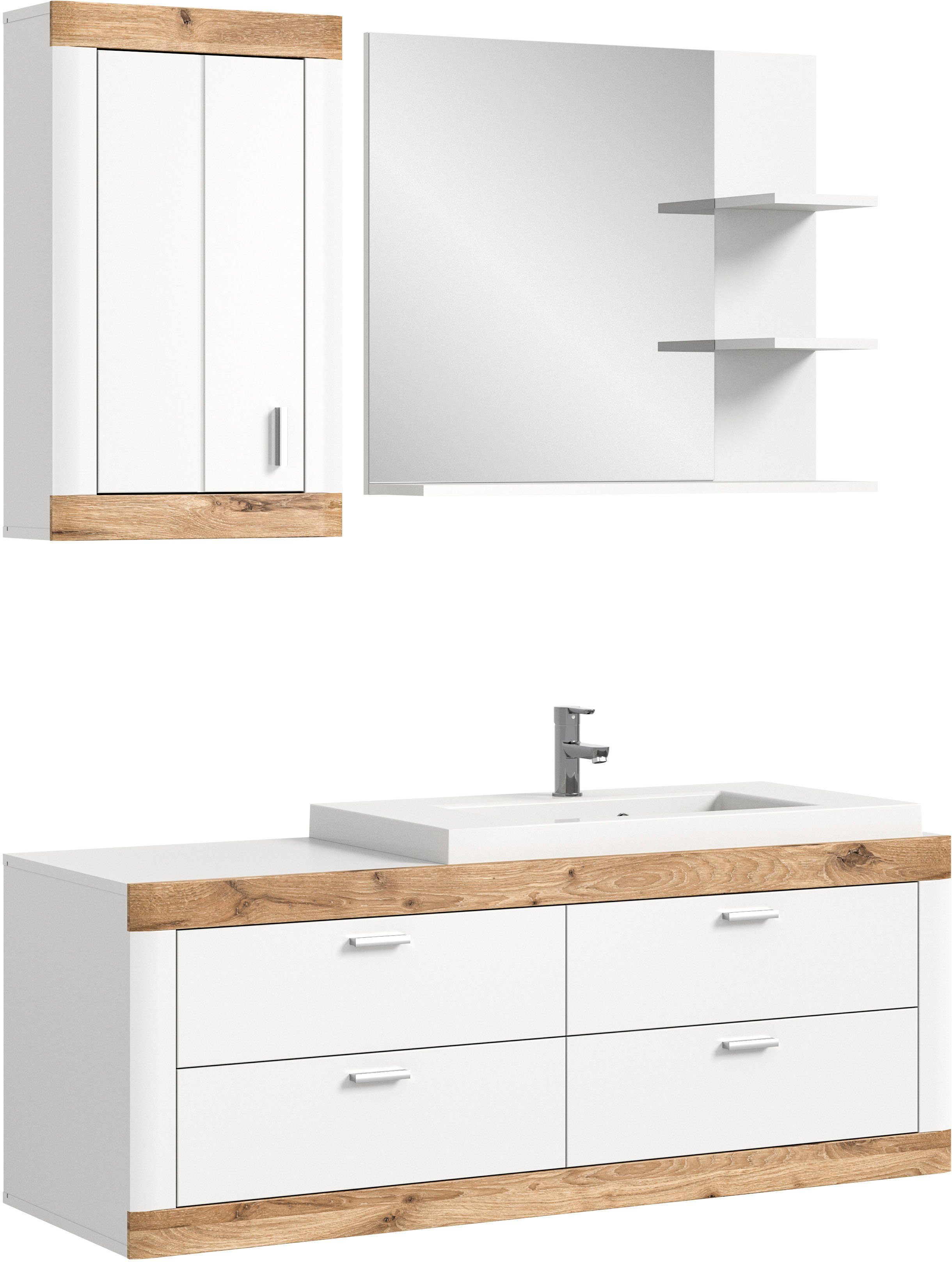 Home affaire Badkamerserie Landsby, 3-delig, inclusief mineralgiet wastafel, bestaande uit: (set, 3-delig)