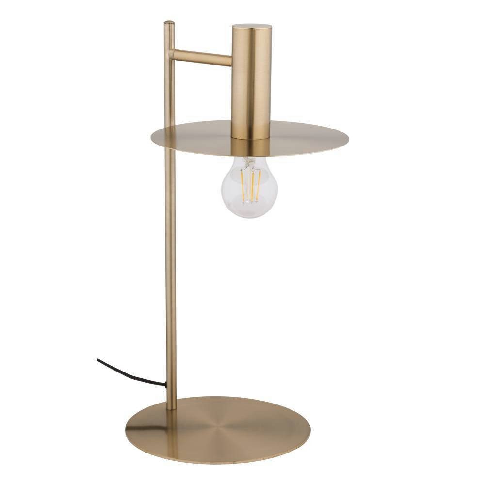 EGLO Tafellamp ESCANDELL Nachtkastlamp, tafellamp van metaal in geborsteld messing, E27 (1 stuk)