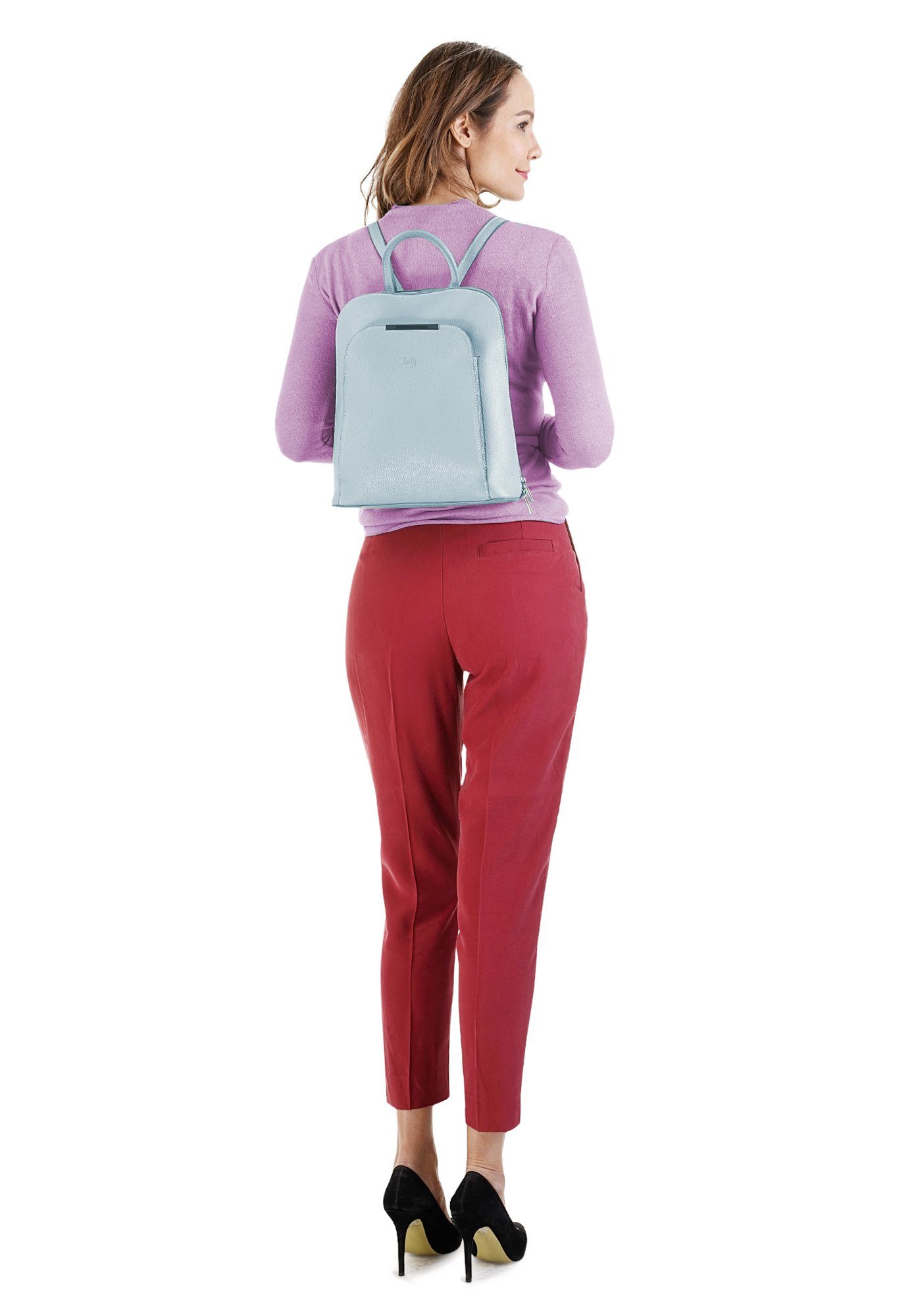 Cluty Rugzak echt leer, made in italy