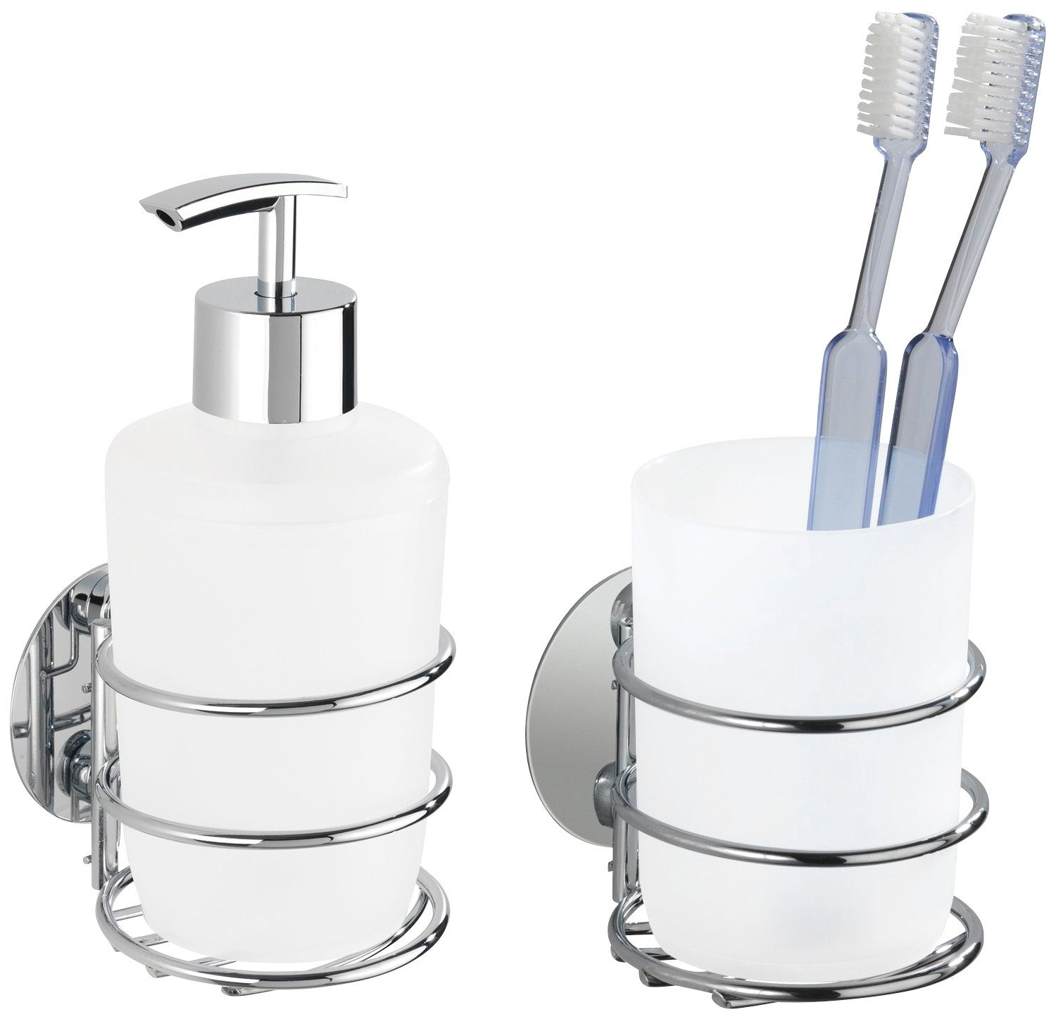 WENKO Set badkameraccessoires Turbo-Loc (set, 2-delig) badkameraccessoires wit