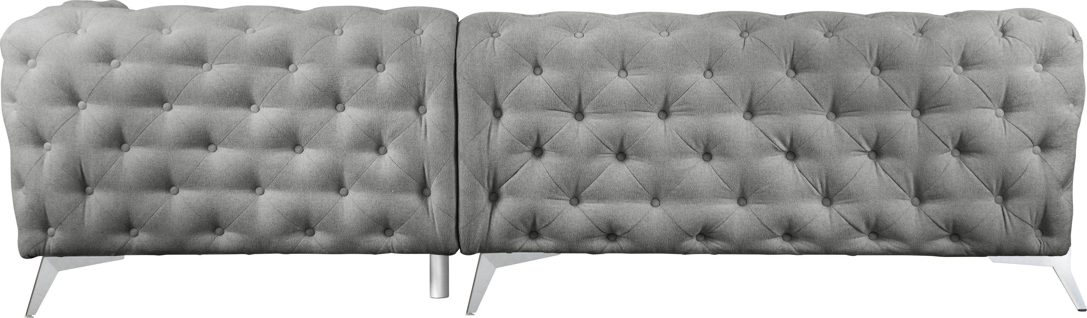 Leonique Chesterfield-bank Amaury L-vorm Chesterfield-look, bxd elk 262 cm, kleur van de poten ter keuze