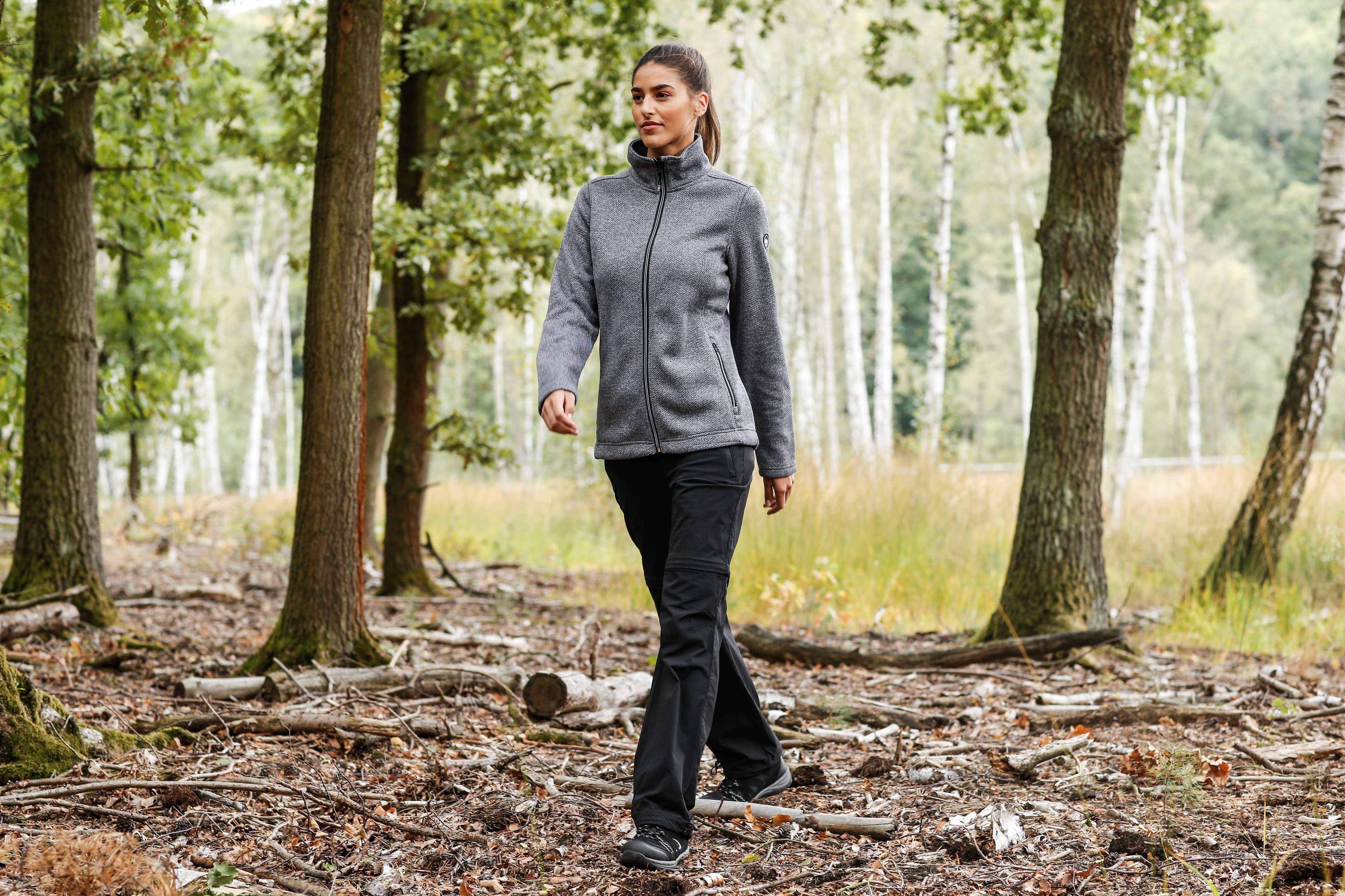 Polarino Gebreid fleecejack voor de herfst, van warm materiaal, sportieve stijl