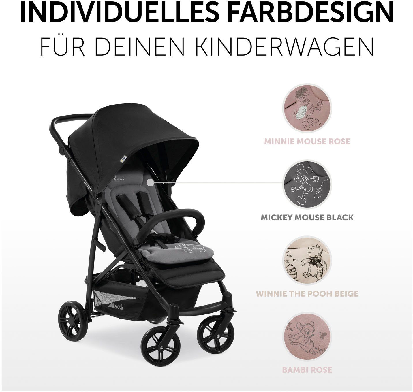 Hauck Zitkussen voor kinderwagens Seat Liner, Mickey Mouse black