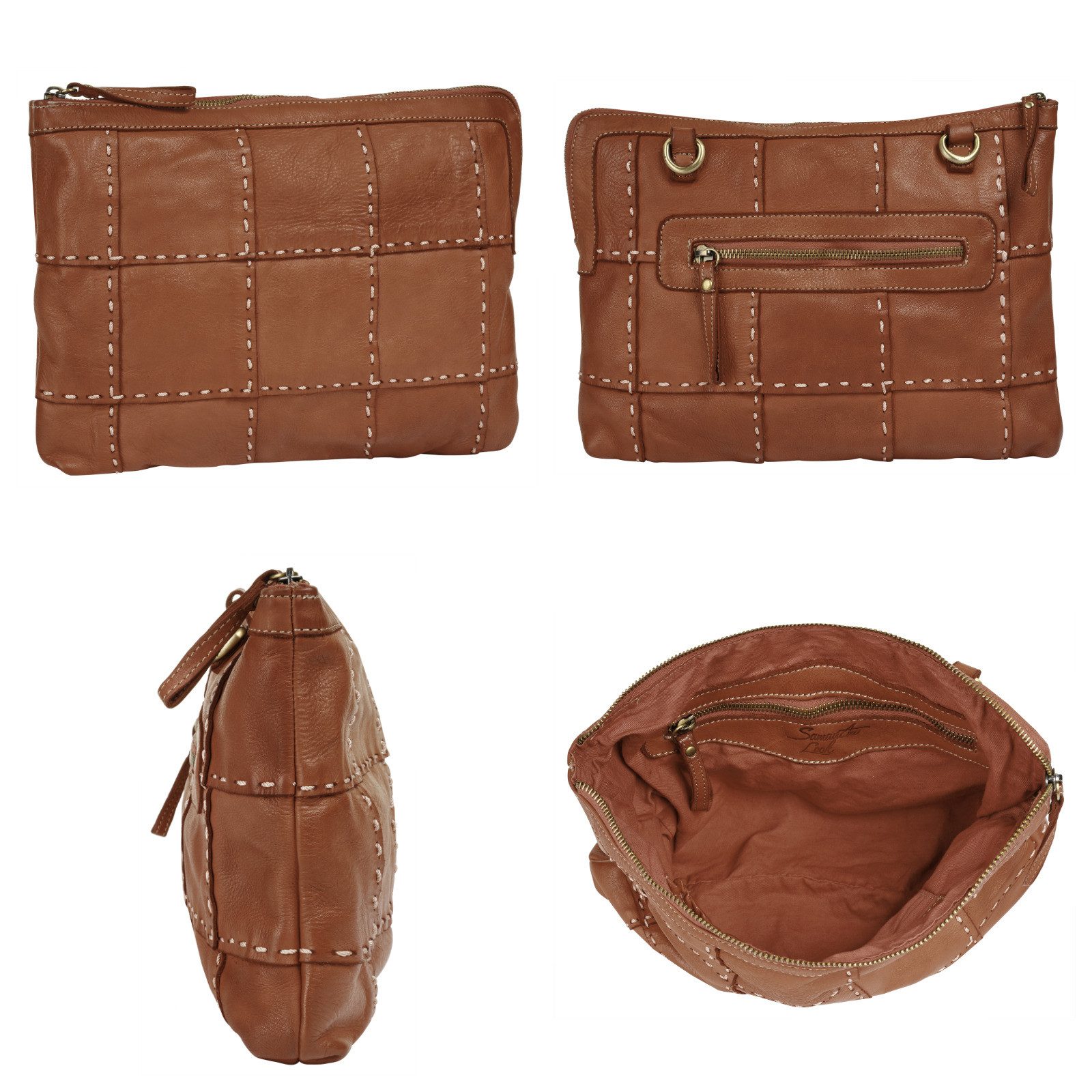 Samantha Look Schoudertas echt leer, made in italy