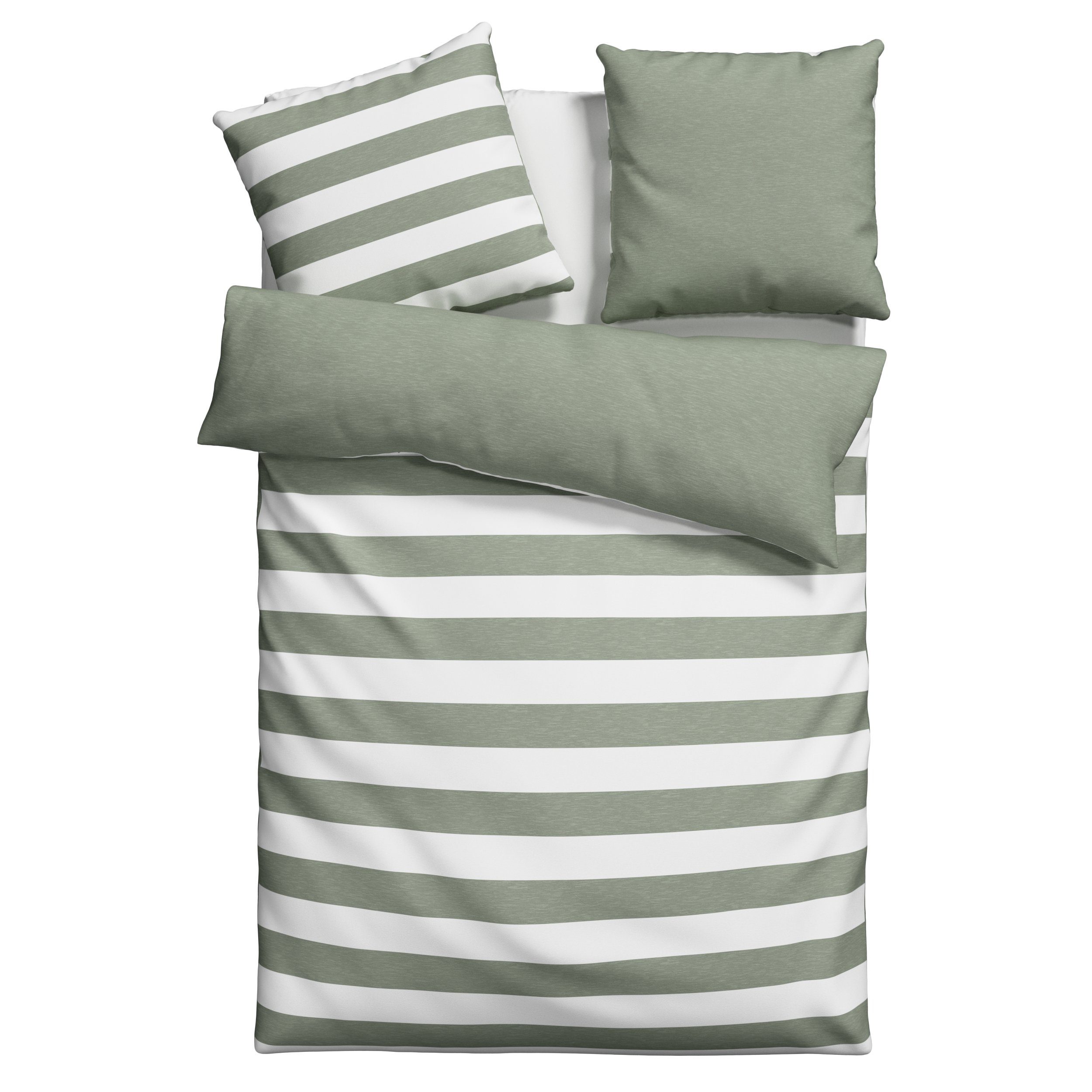 OTTO products Tweezijdig te gebruiken overtrekset Bigstripe 100% biokatoen gots-gecertificeerd, streepdesign in mêlee-look (2-delig)