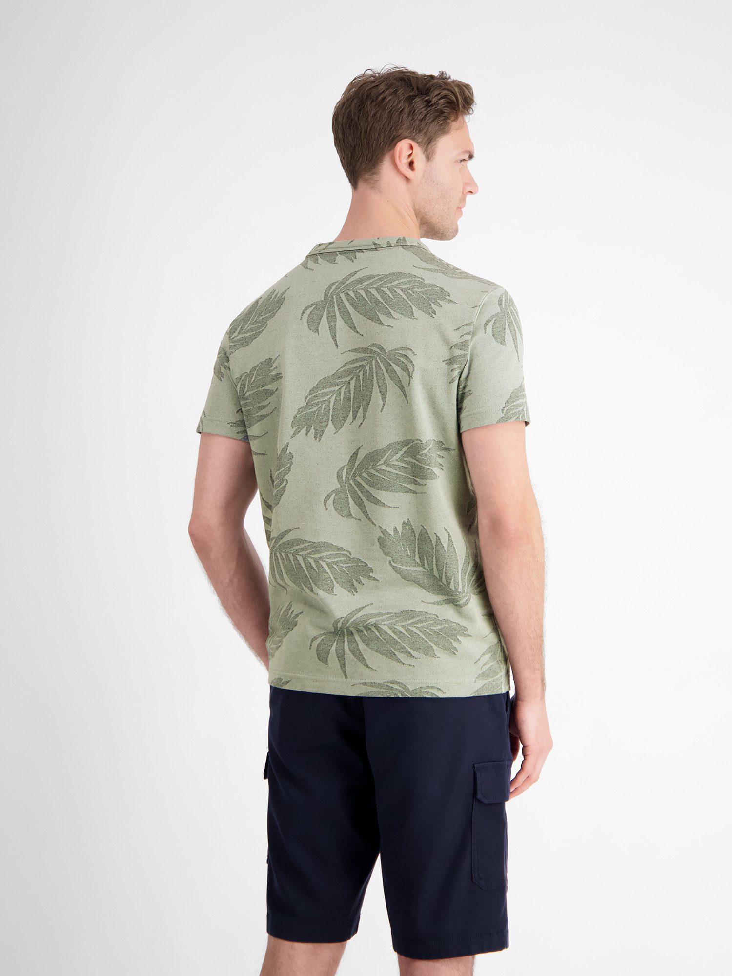 Lerros T-shirt LERROS jacquard T-shirt voor heren