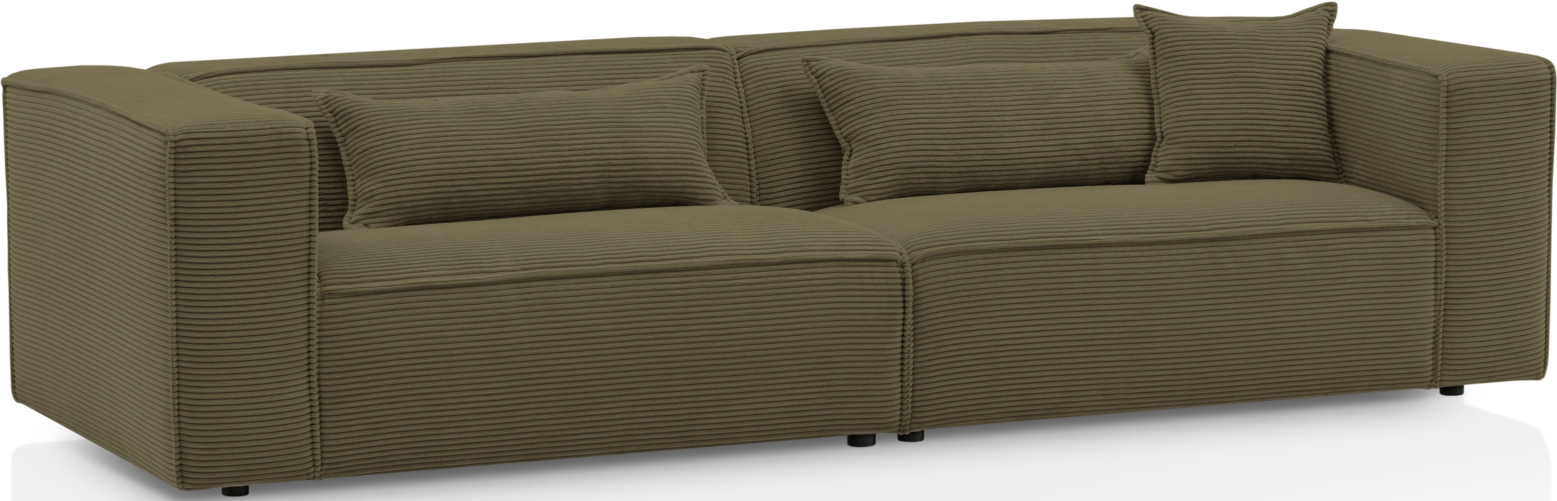 LeGer Home by Lena Gercke 3-zitsbank PIARA, bank met biesnaad, sofa in cord of linnenlook