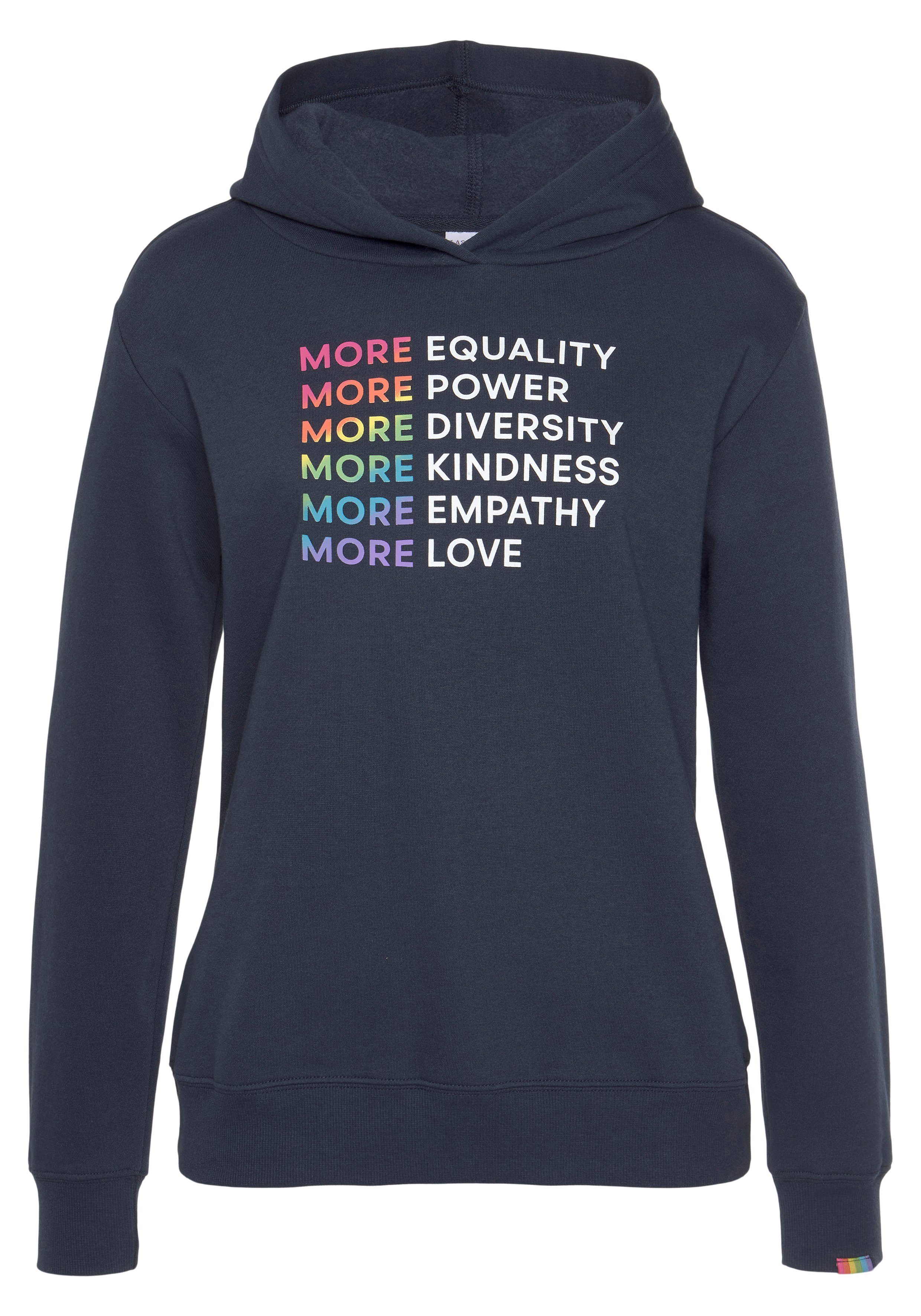 Lascana Hoodie Pride met pride-frontprint dames truien met capuchon maat 40/42 blauw