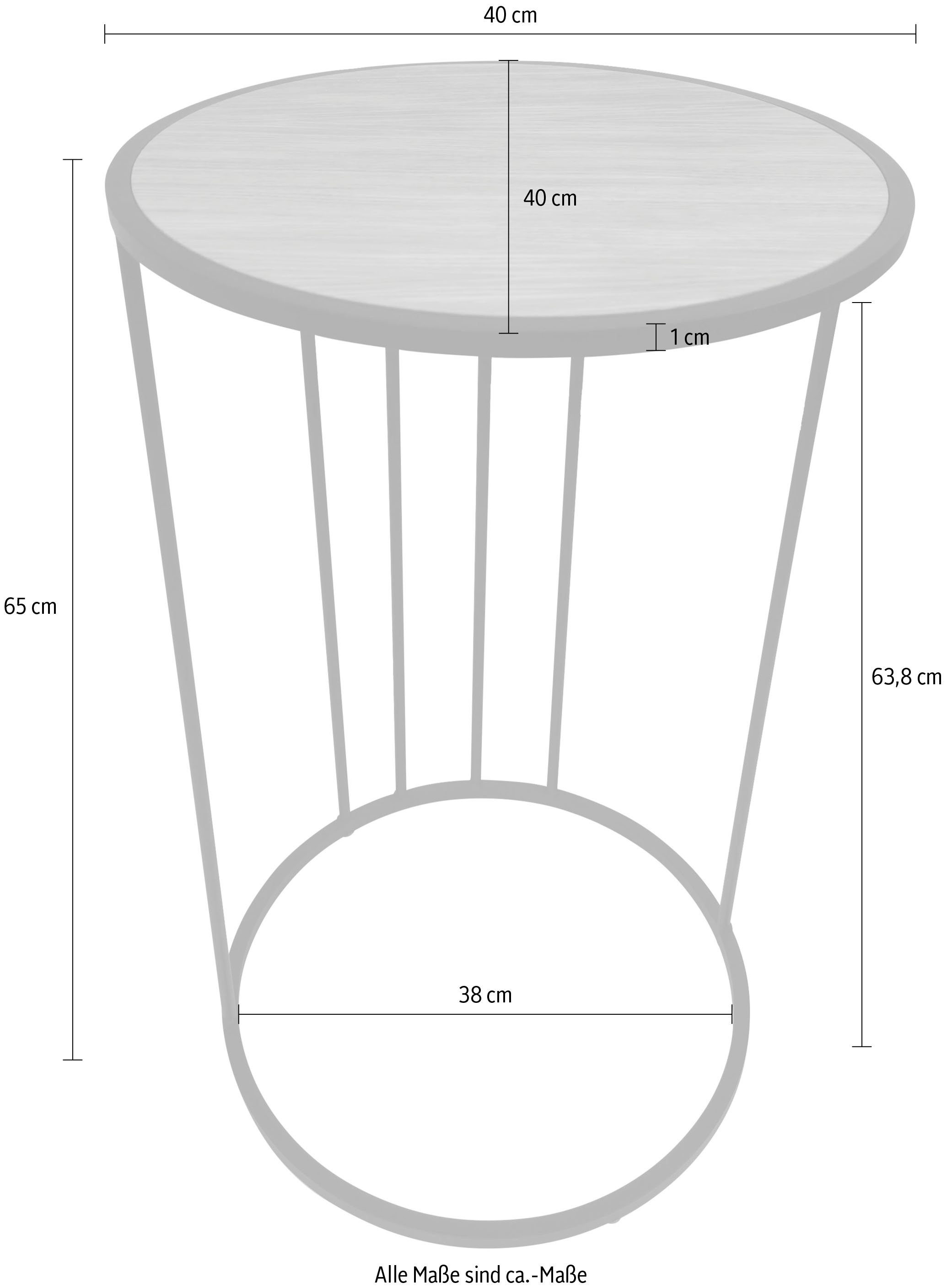 andas Salontafel Porvoo Tafelblad met eikenhout gefineerd, onderstel van metaal
