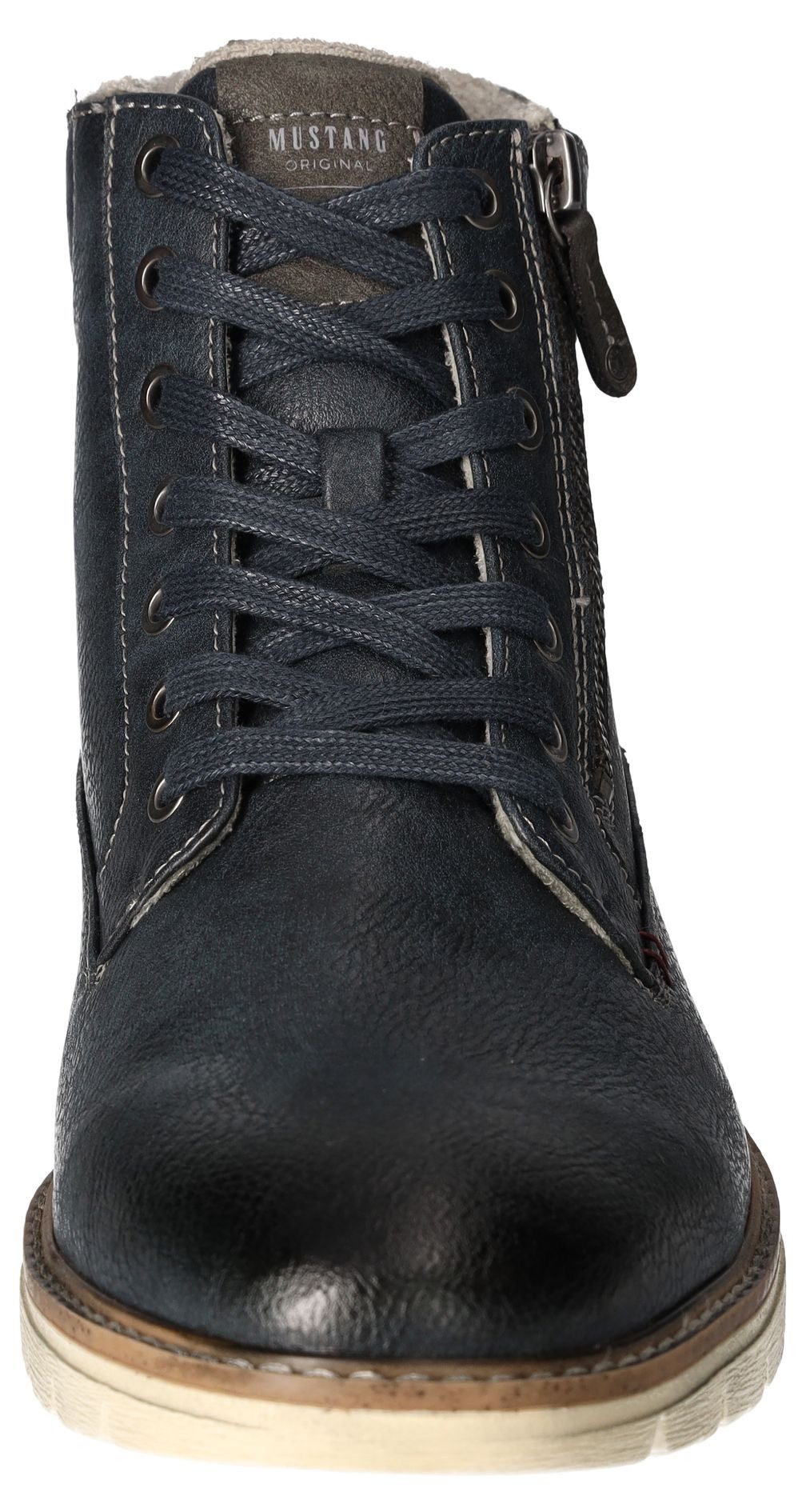 Mustang Shoes Winterlaarzen , veterschoenen, casual enkellaars met geruite inzet aan de schacht