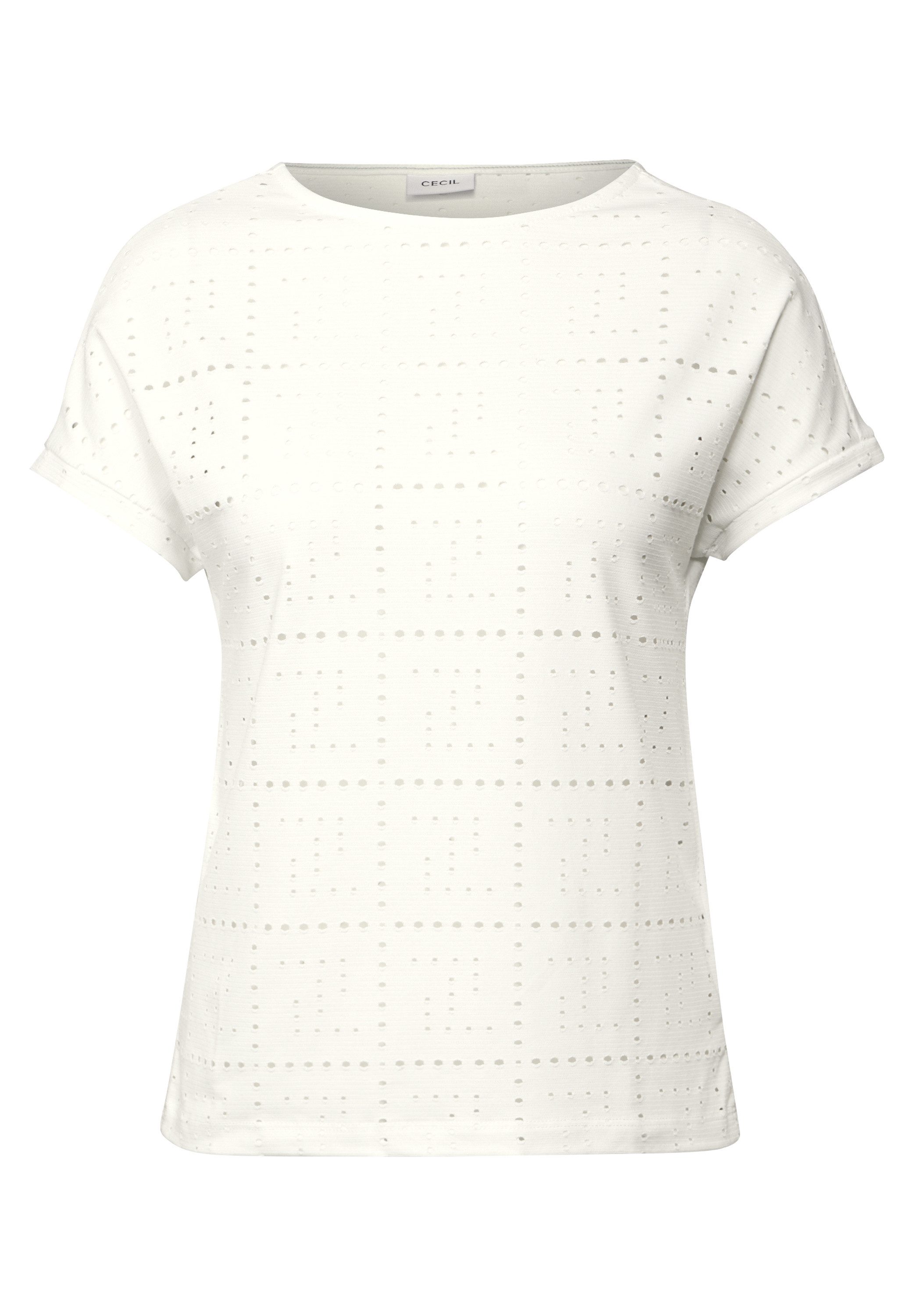 Cecil T-shirt met perforatiemotief