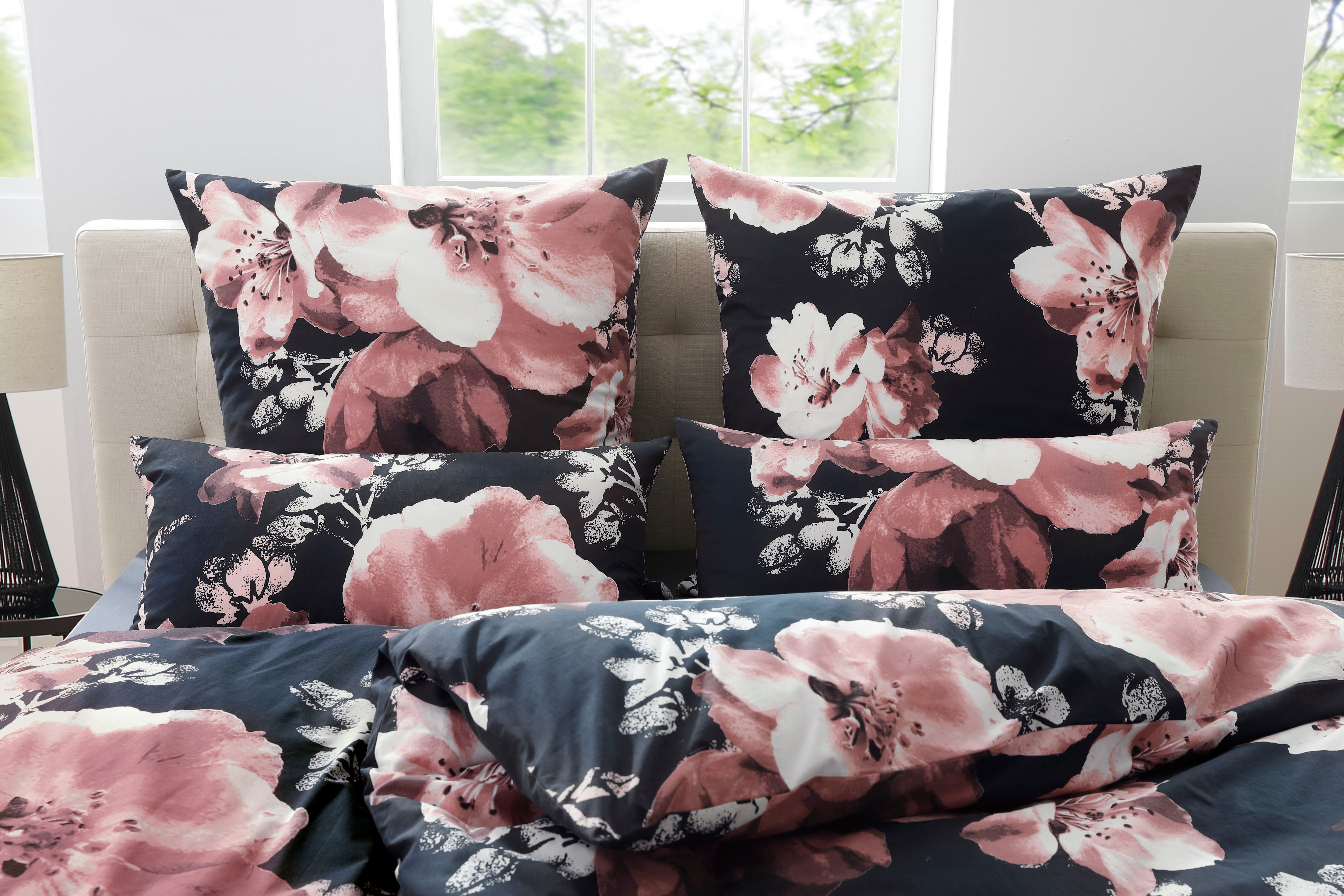 Home affaire Overtrekset Melina gebloemde dekbedovertrek met ritssluiting, vanaf mt. 135x200 cm (2-delig)