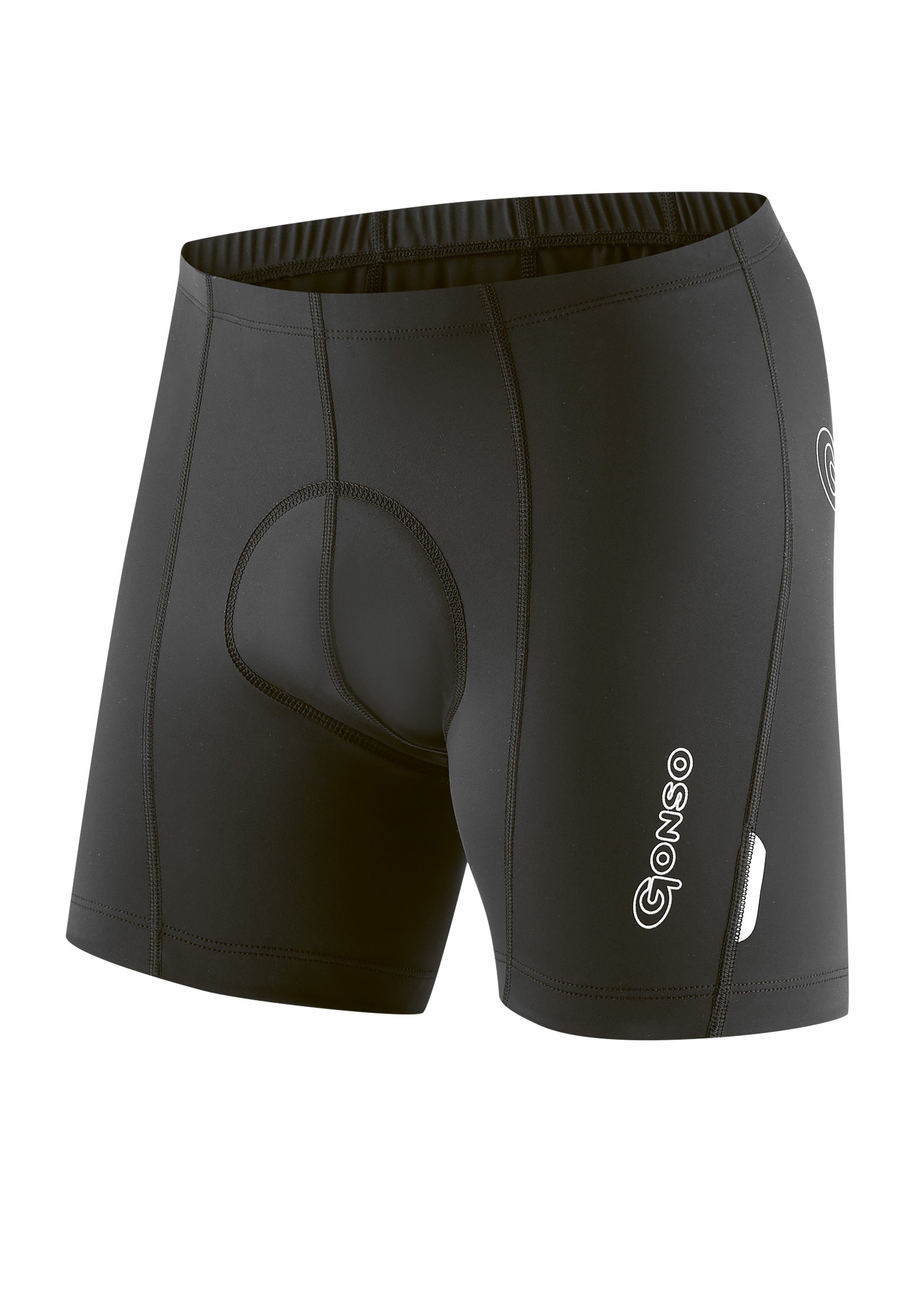 Gonso Fietsbroek BILLY kort fietsbroekje voor heren met zitkussen, robuuste fietsbroek heren broeken maat S zwart