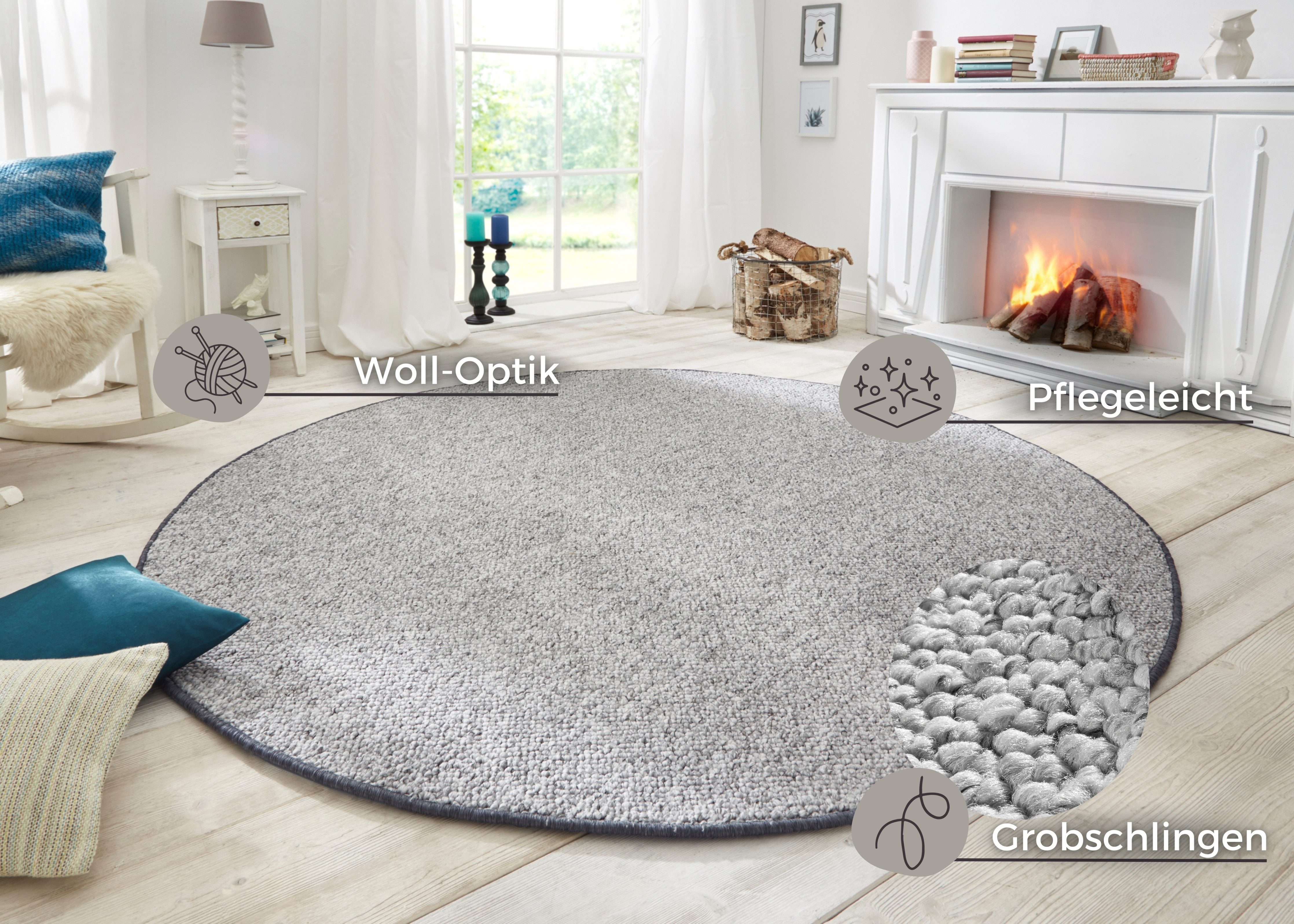 HANSE Home Vloerkleed Wolly 2 Platweefsel, Scandinavisch, wol-look, eetkamer, woonkamer, hal