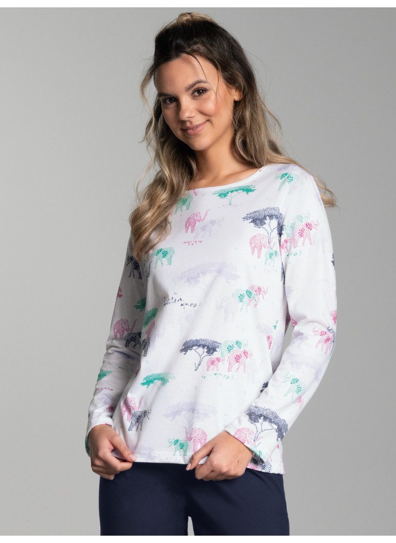 Trigema Pyjama TRIGEMA pyjama top met allover safari-print (1-delig)