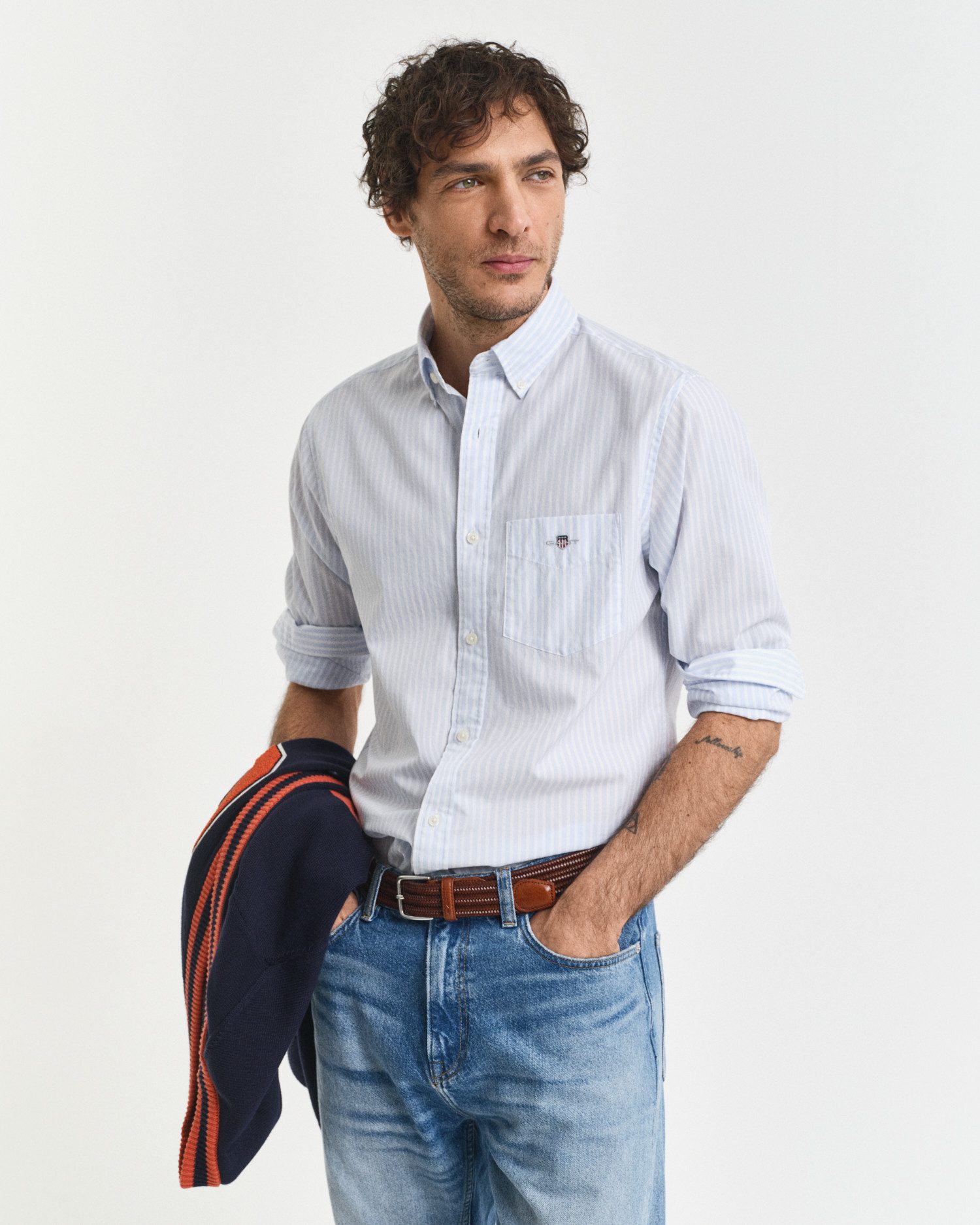 Gant Overhemd met lange mouwen REG POPLIN STRIPE SHIRT