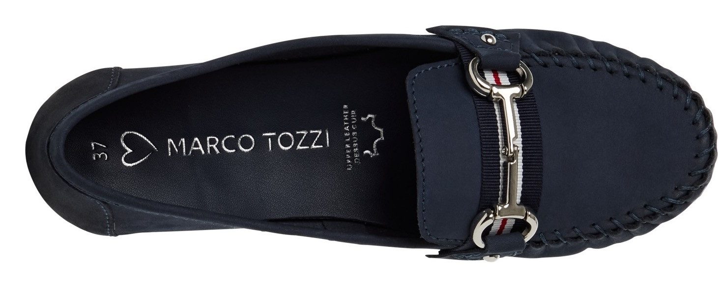 Marco Tozzi Mocassins , lage schoen, instapschoen, vrijetijdsschoen met elegante siergesp