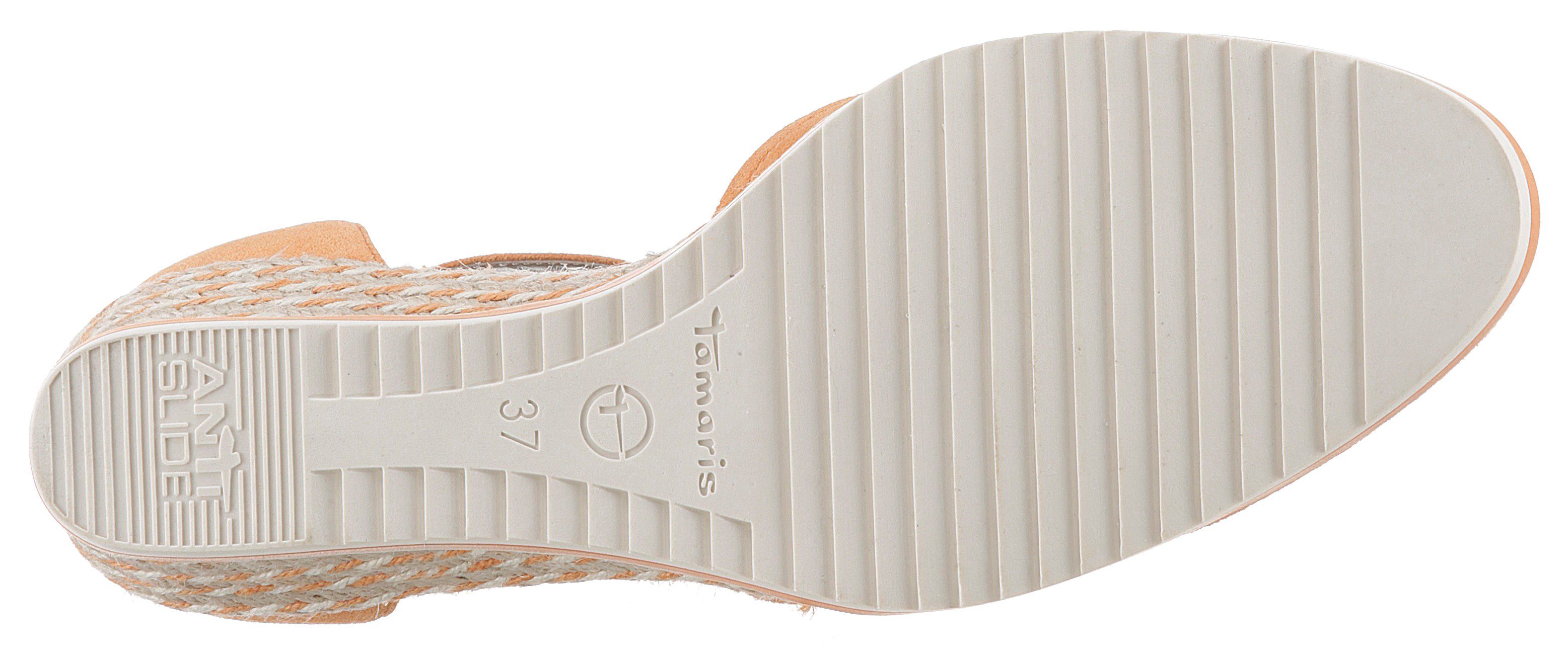 Tamaris Pumps met sleehak , sleehak, instapschoen, riemzandan met modieuze jute-afwerking