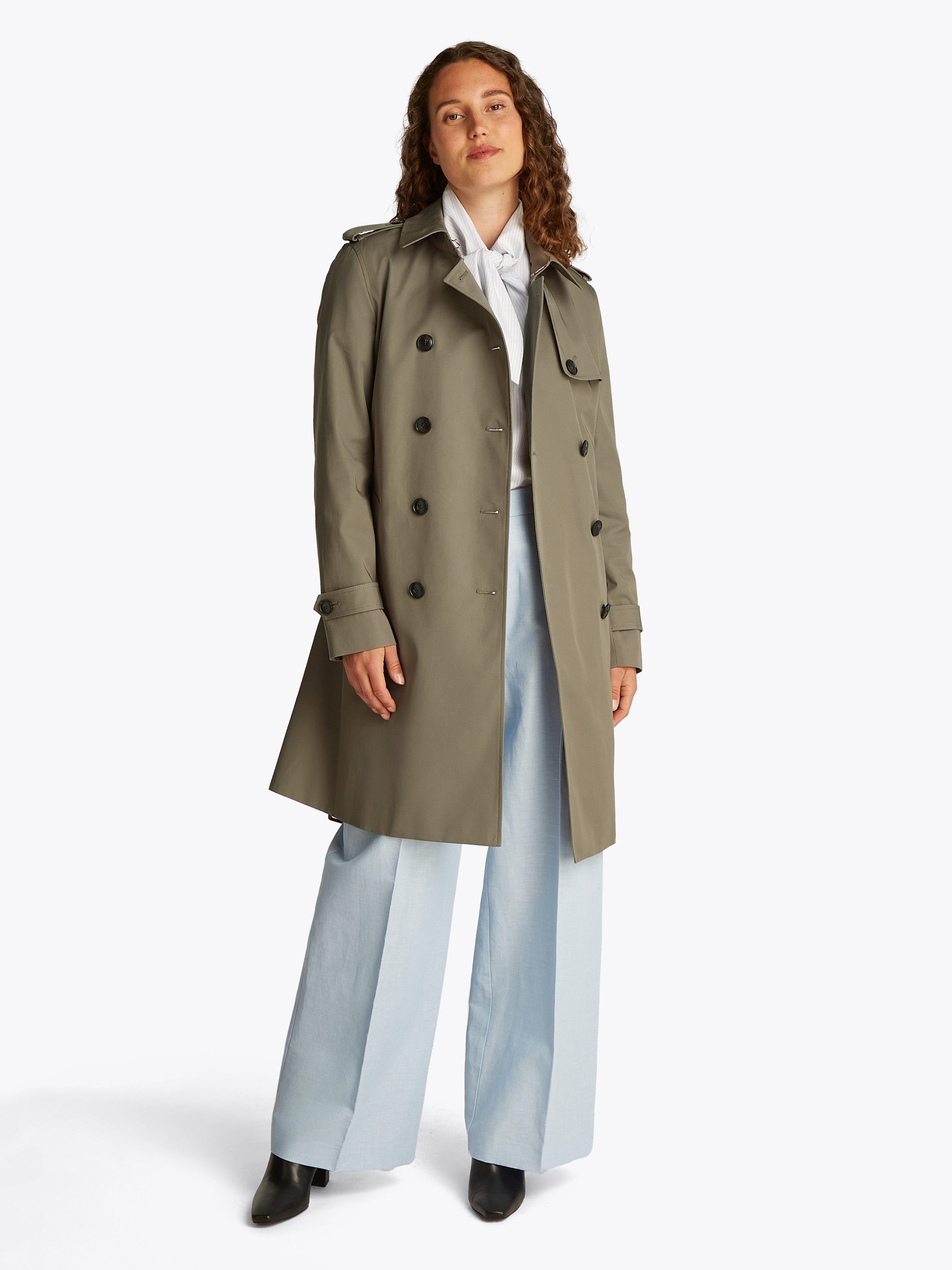 Tommy Hilfiger Trenchcoat COTTON DB SLIM FIT TRENCH met de kenmerkende trenchdetails