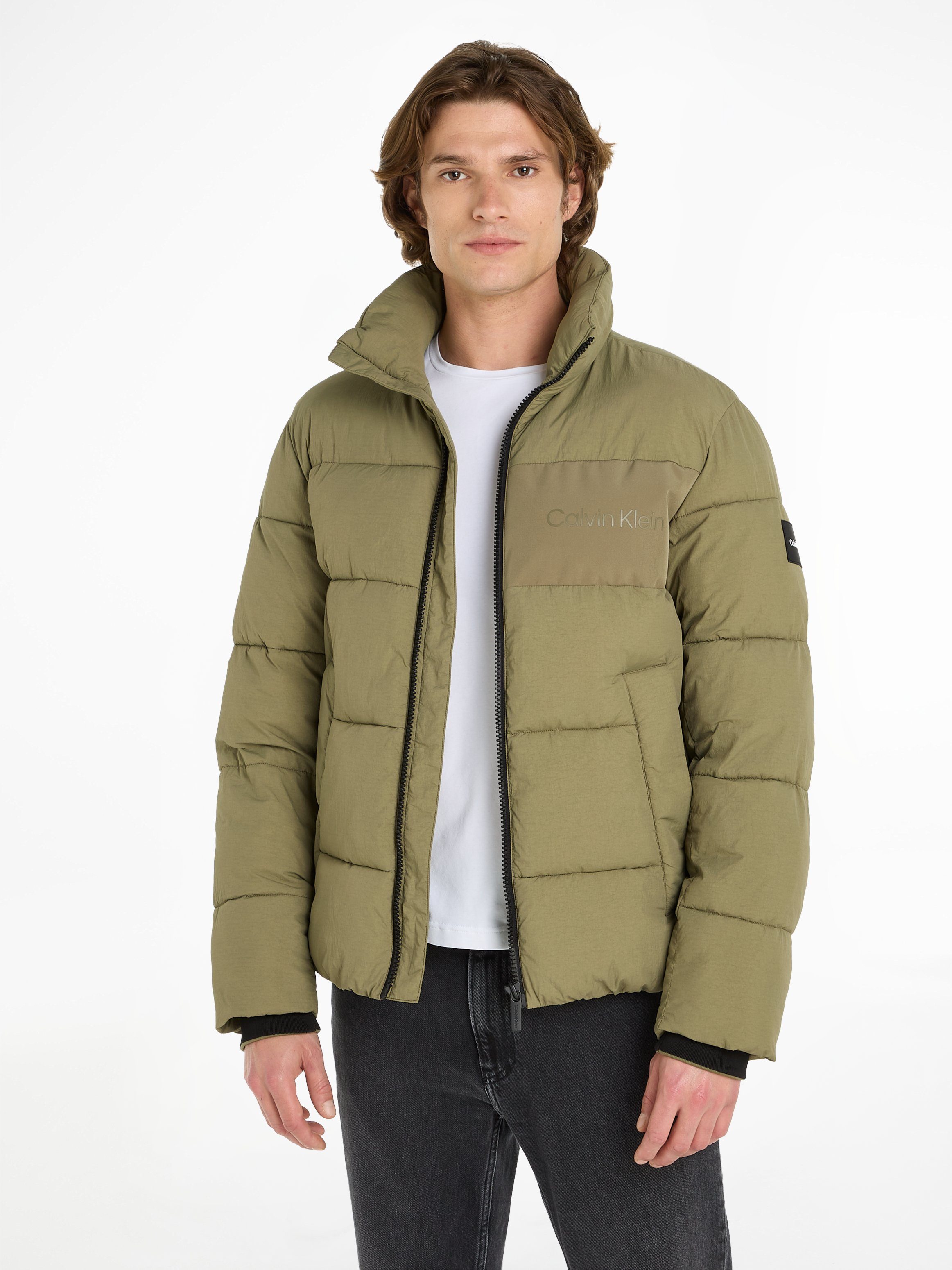 Calvin Klein Gewatteerde jas CRINKLE NYLON QUILT JACKET heren winterjassen maat XL groen