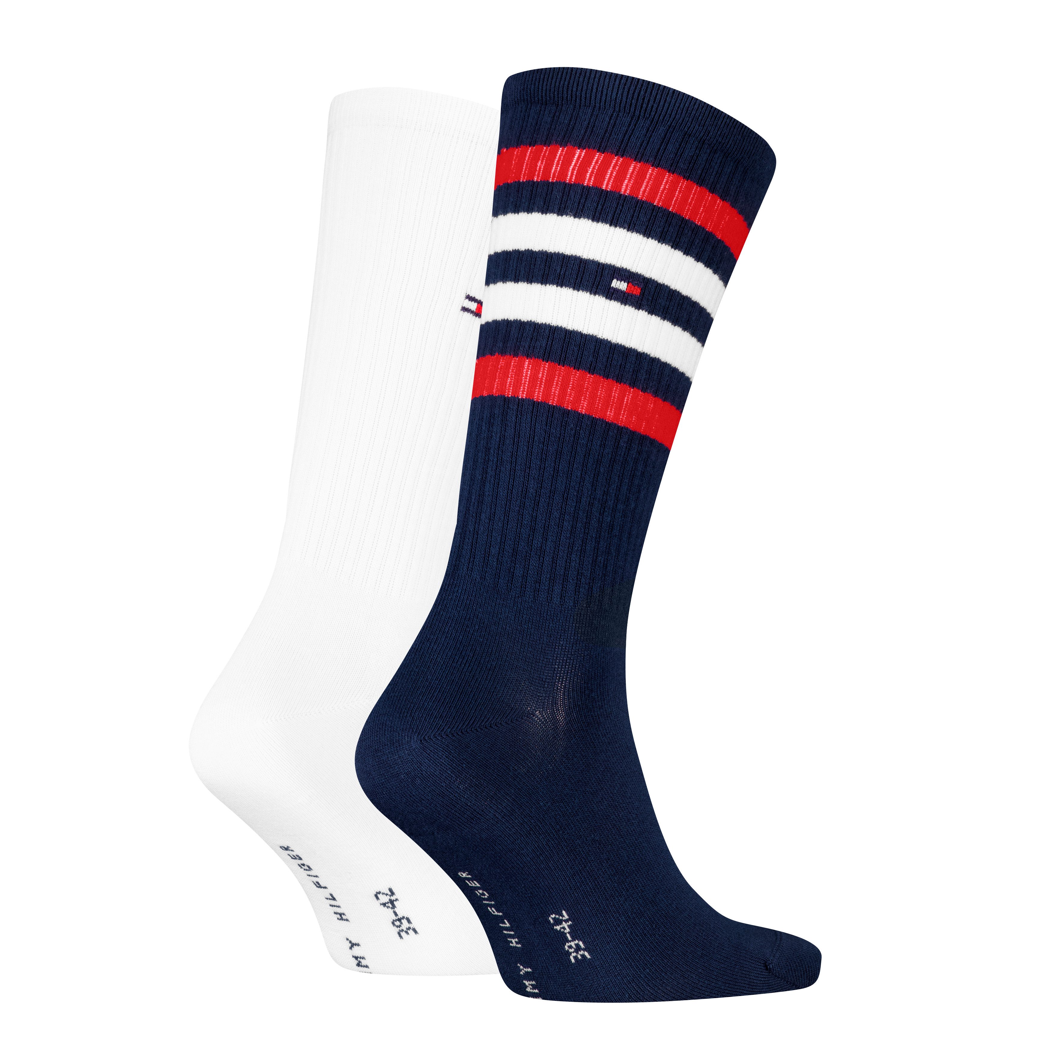 Tommy Hilfiger Sokken TH MEN SPORT SOCK 2P STRIPE met kleurrijke streepdetailleringen (2 paar)
