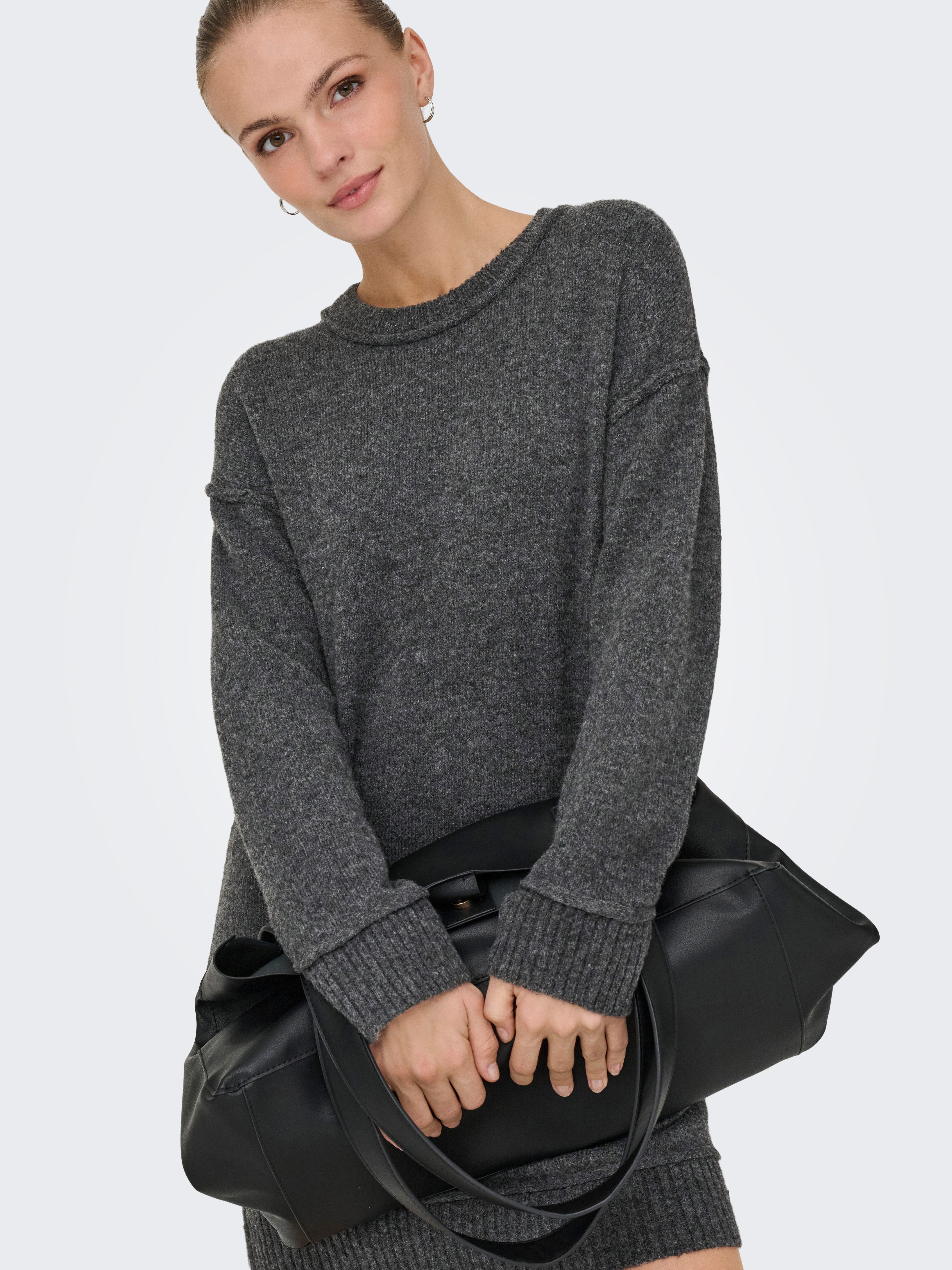 Only Midi-jurk ONLHAZEL LS O-NECK DRESS BF KNT