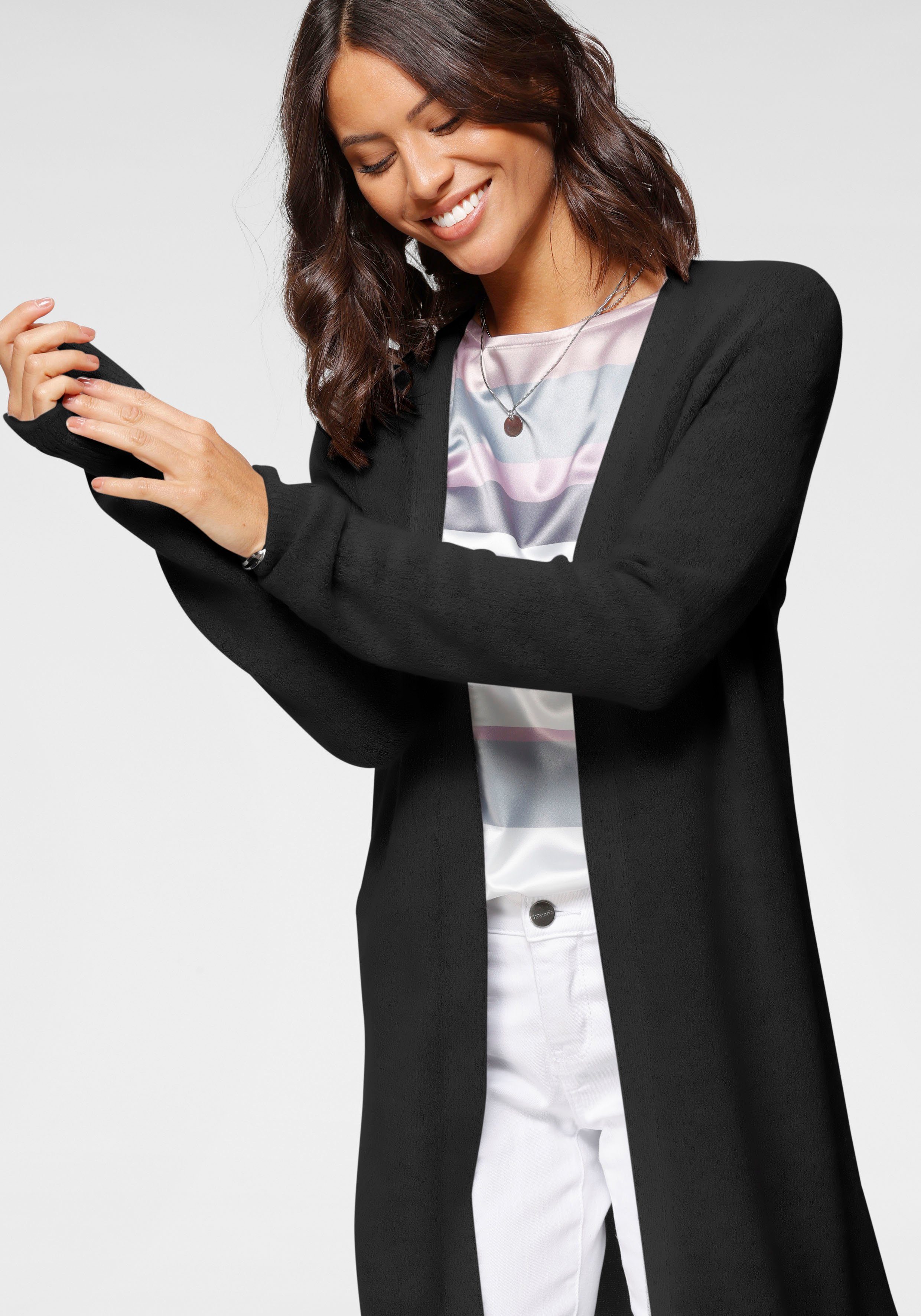 Laura Scott Lang vest in behaaglijk zachte tricotkwaliteit