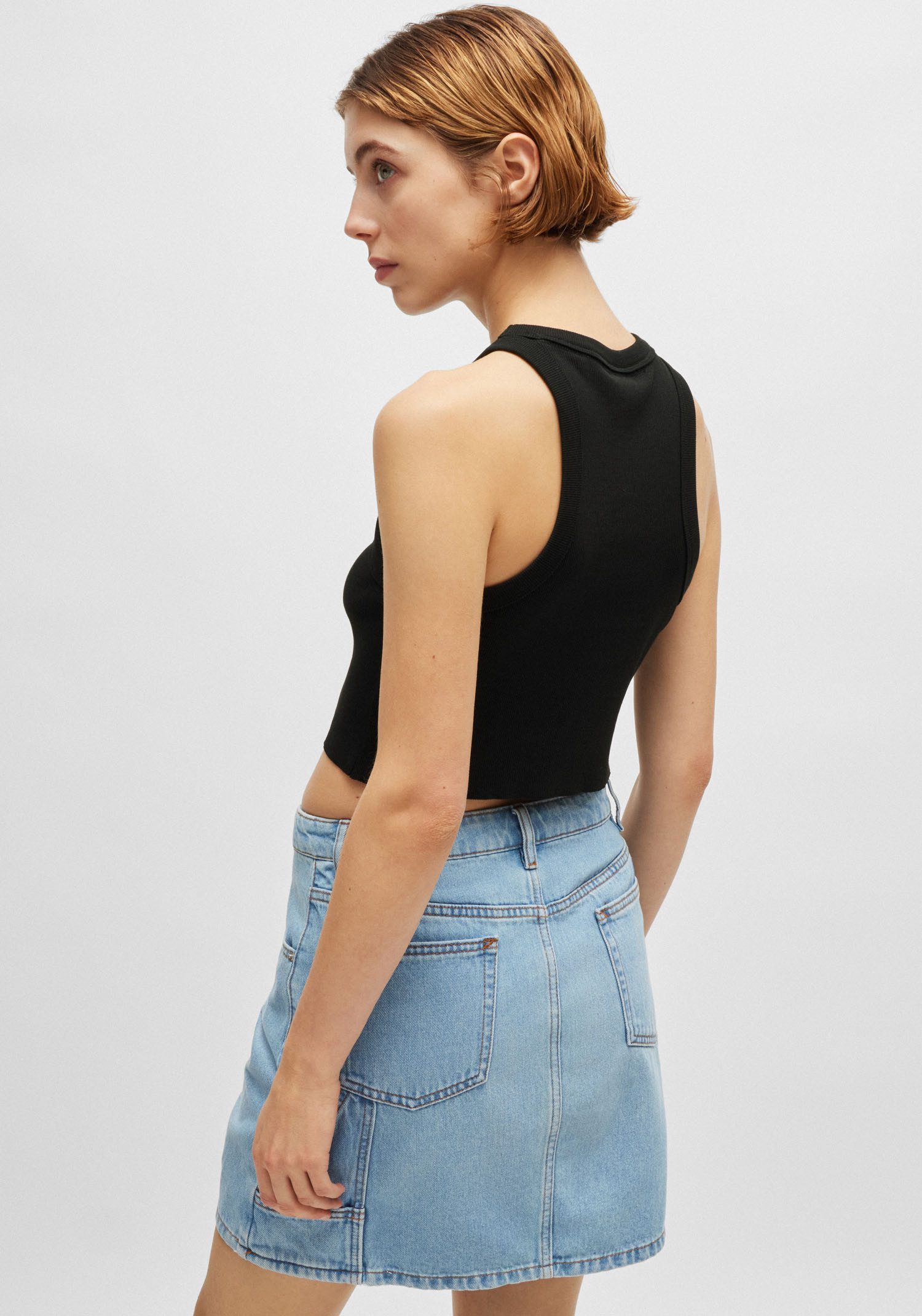 HUGO Blue Tanktop Baby Tank Cropped-Form