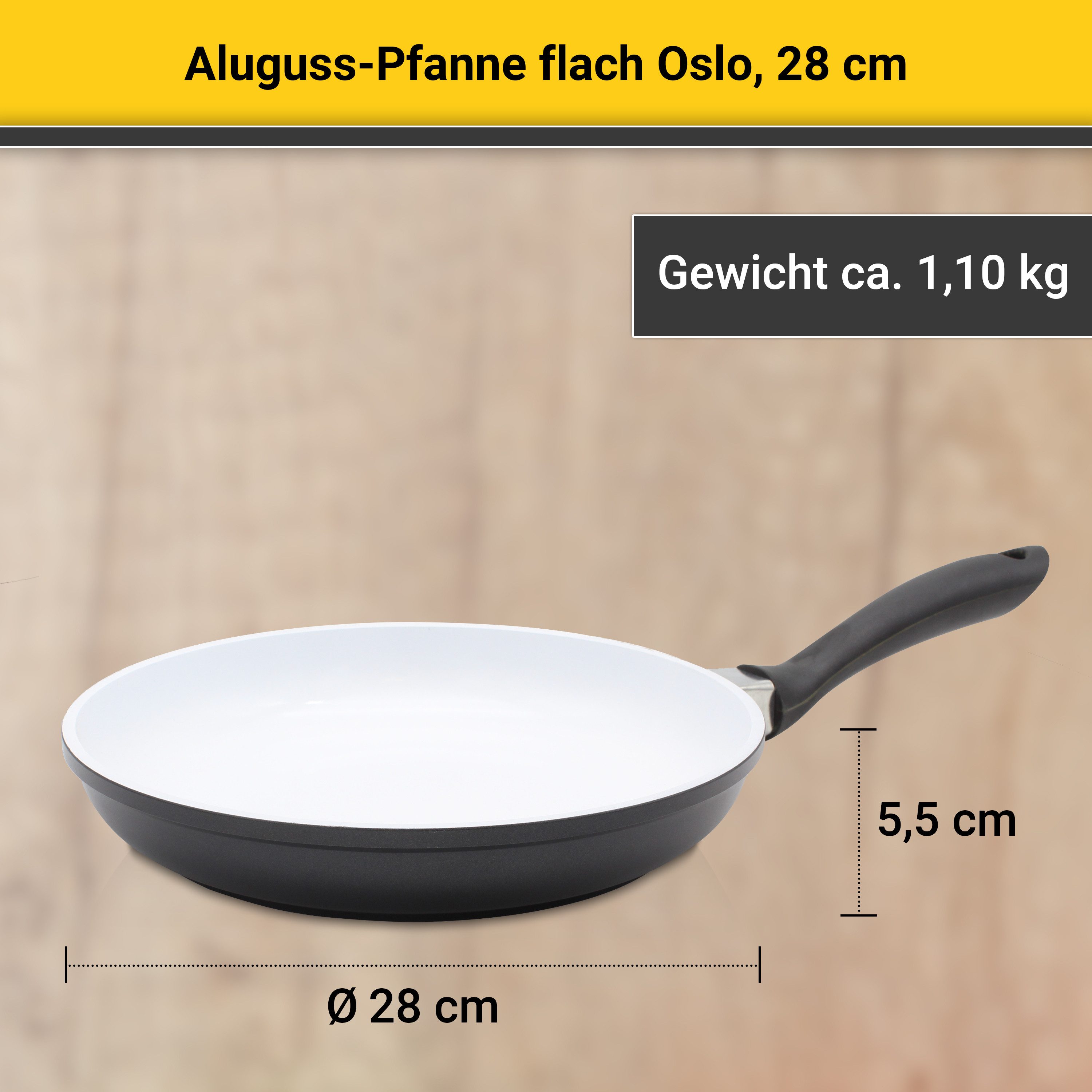 Krüger Koekenpan Gietaluminium koekenpan plat OSLO (1-delig)